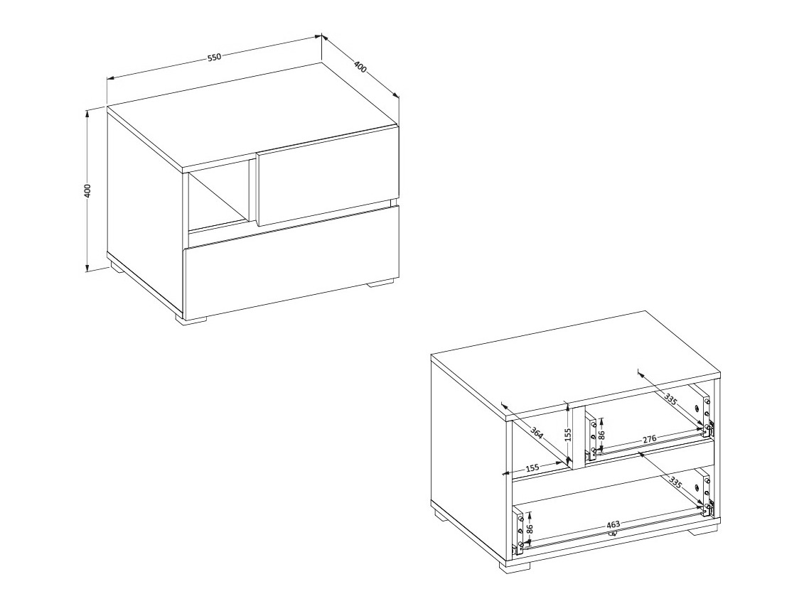Naktsgaldiņš Alfere 120 (Balts)