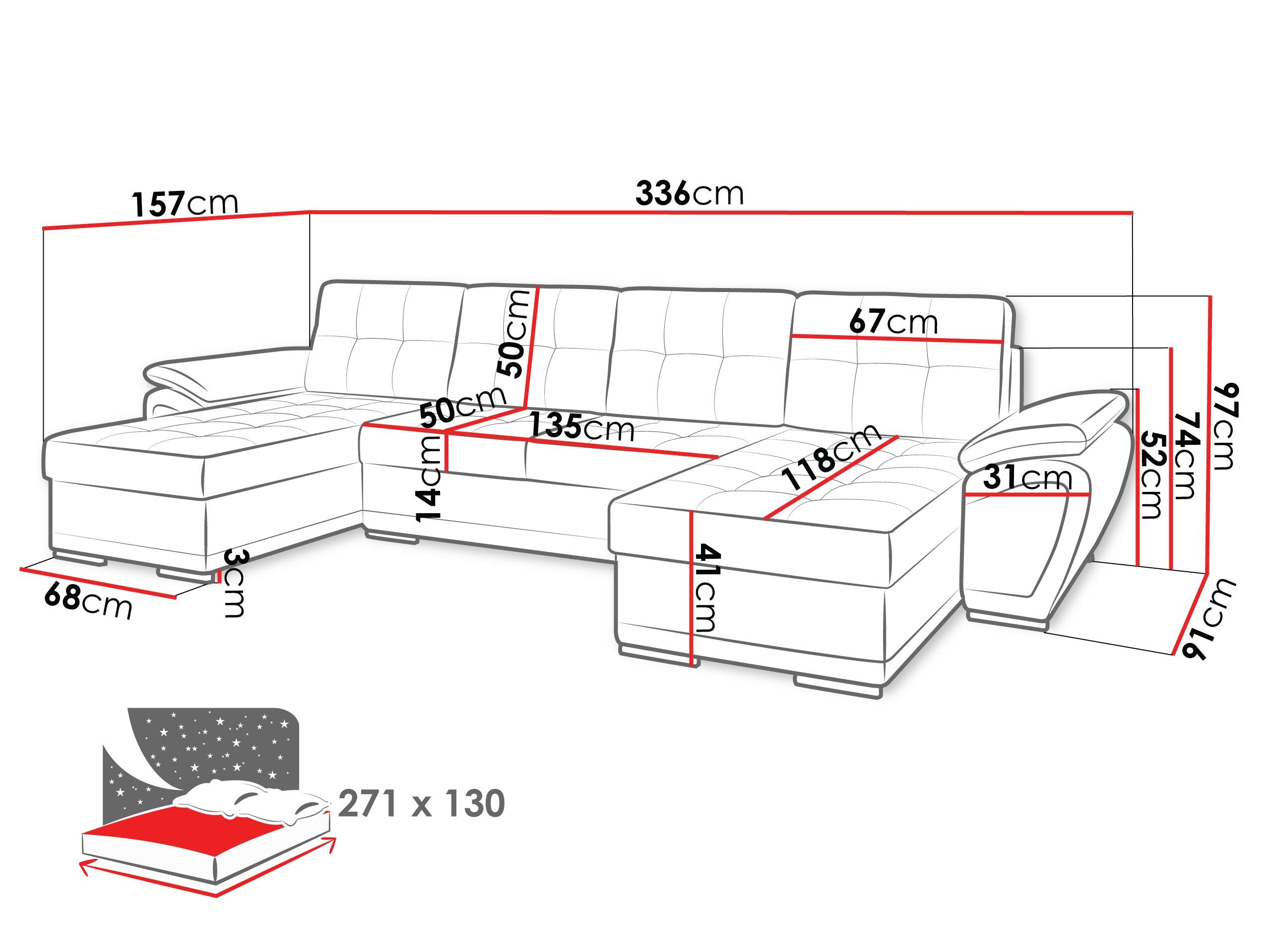 Stūra dīvāns Arvada 115 (Rico 23 + Soft 11)
