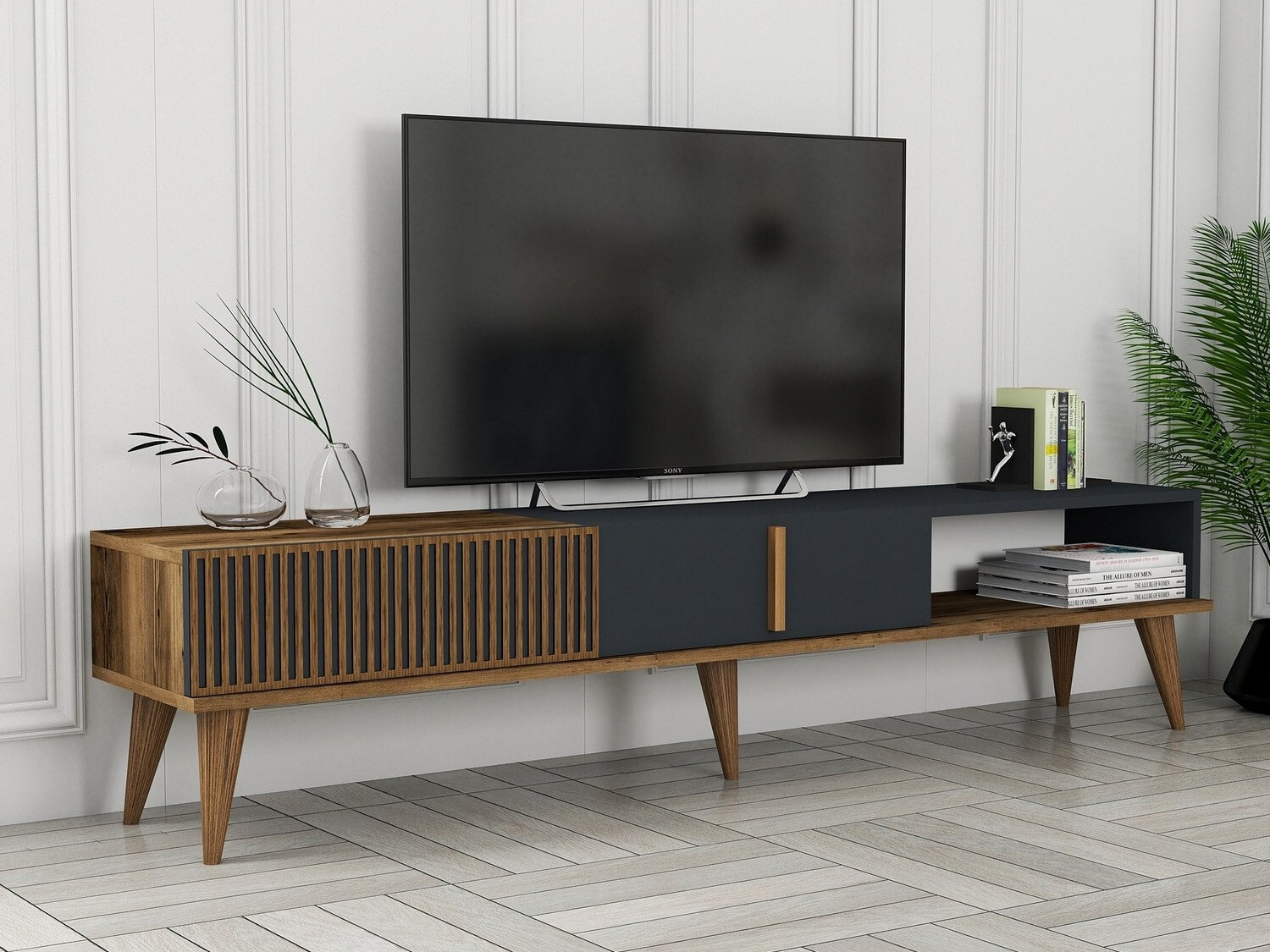 TV galds Mavbene 102 (Rieksts + Antracīts)