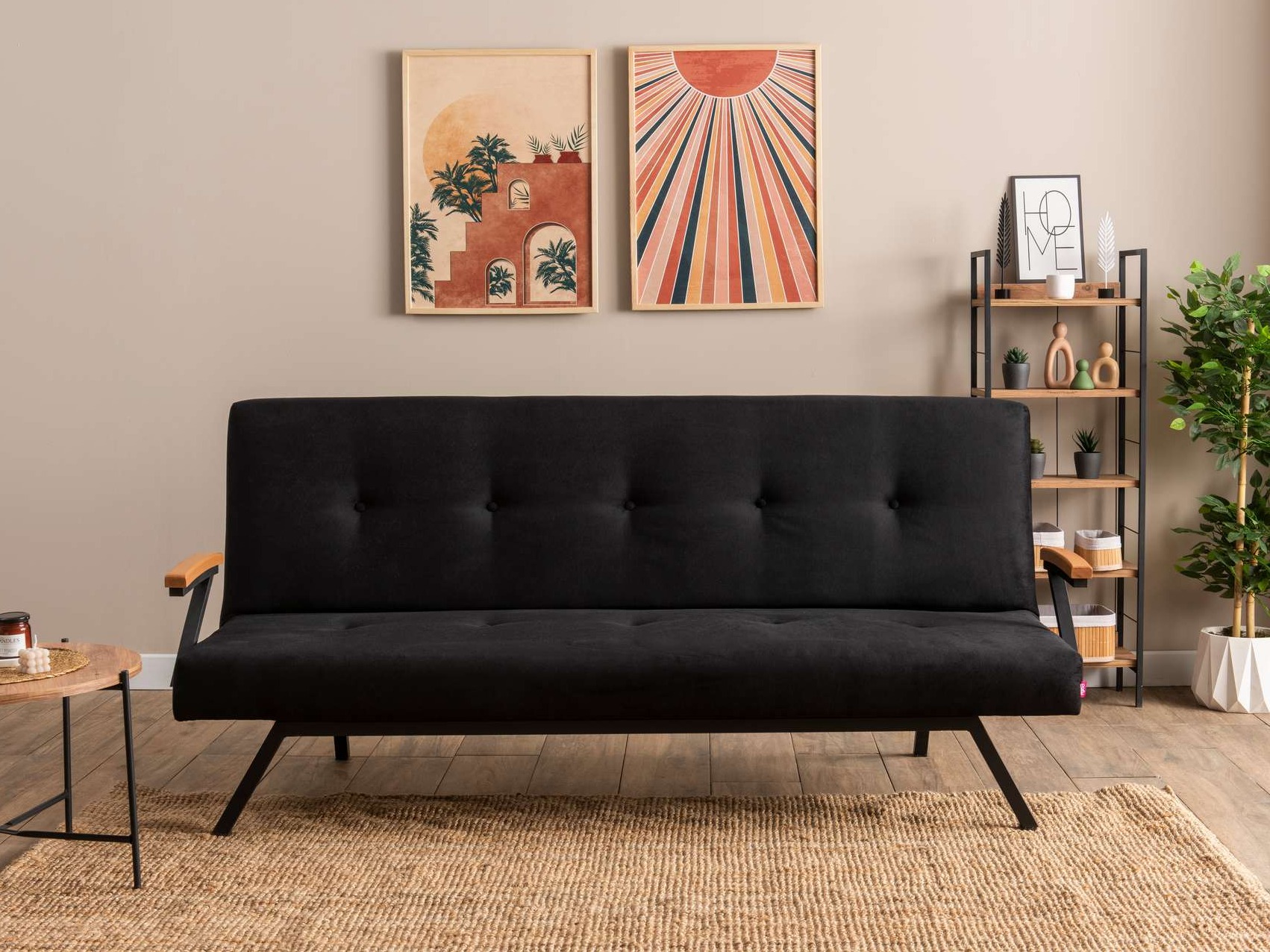 Dīvāns gulta Altadena 604 (Melns)