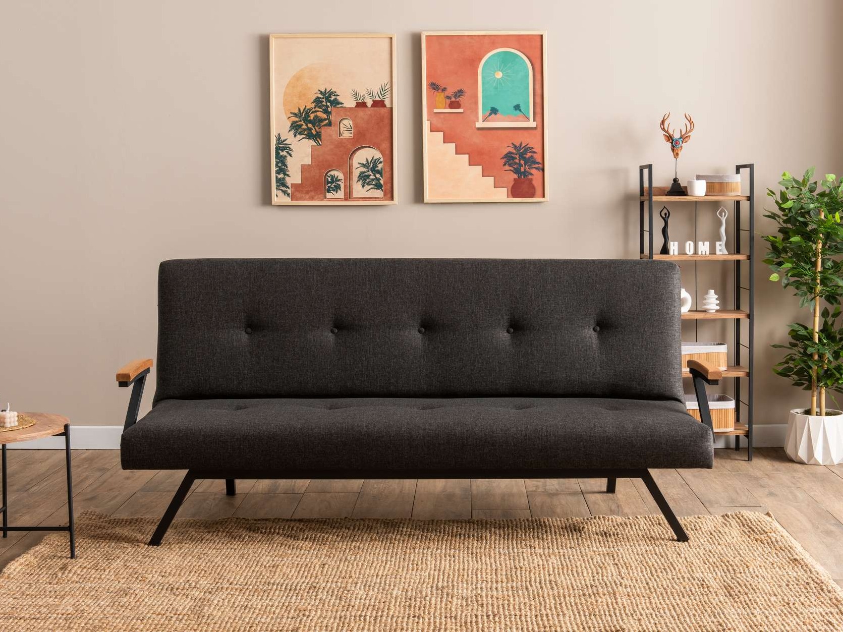 Dīvāns gulta Altadena 604 (Tumši pelēks)