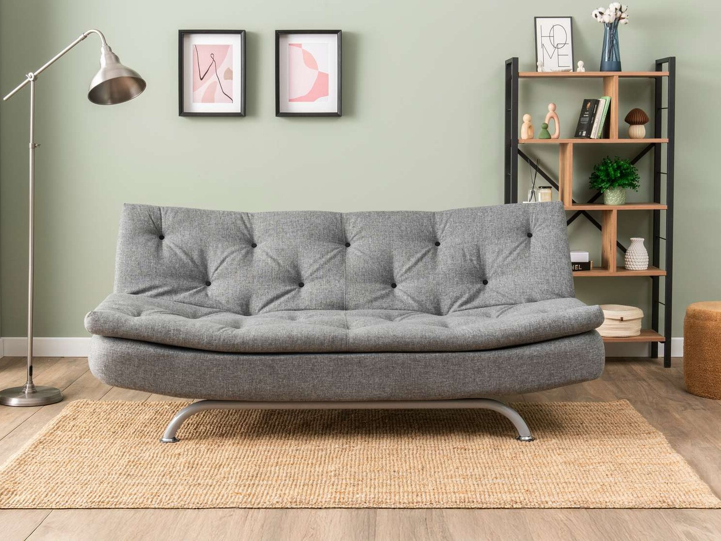 Dīvāns gulta Altadena 605 (Gaiši pelēks)