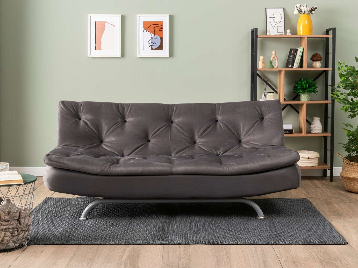 Dīvāns gulta Altadena 605 (Pelēks)