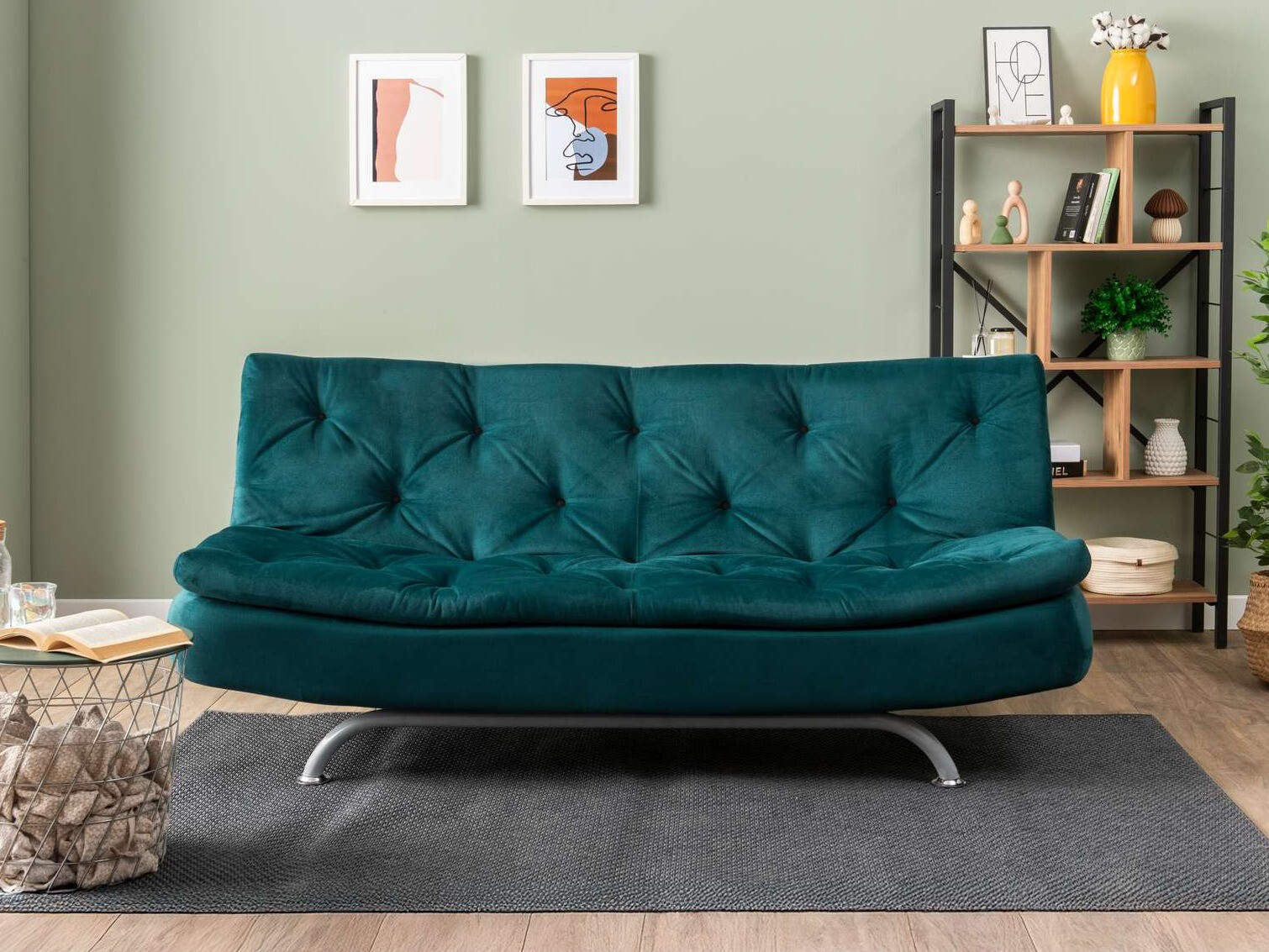 Dīvāns gulta Altadena 605 (Tirkīzs)