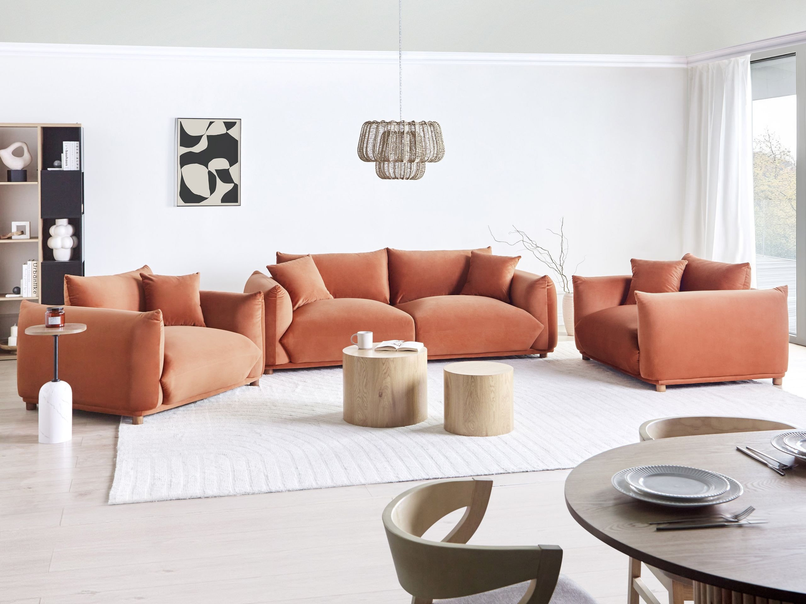 Комплект мягкой мебели Berwyn 2724 (Оранжевый)