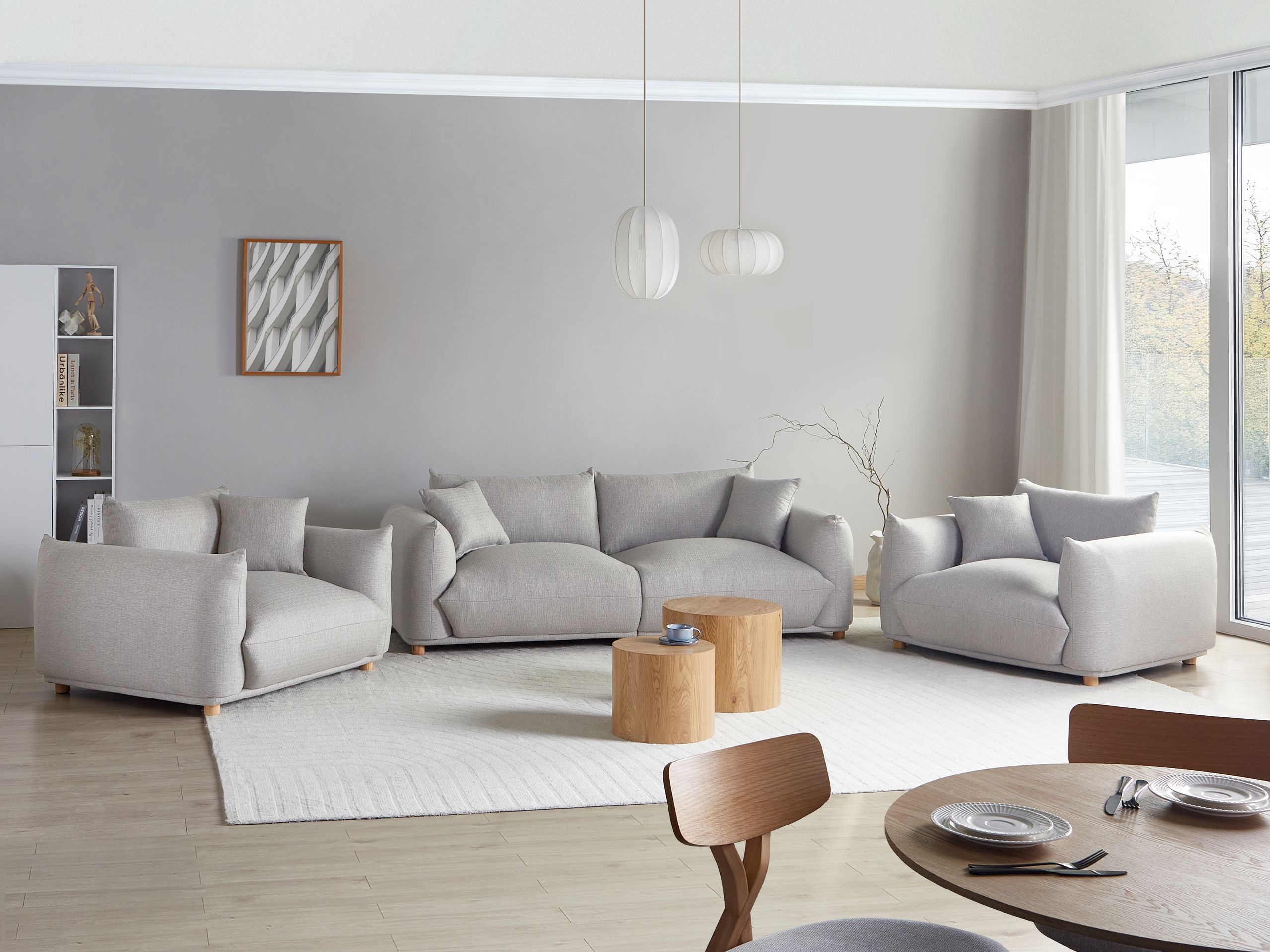 Комплект мягкой мебели Berwyn 2724 (Светло-серый)