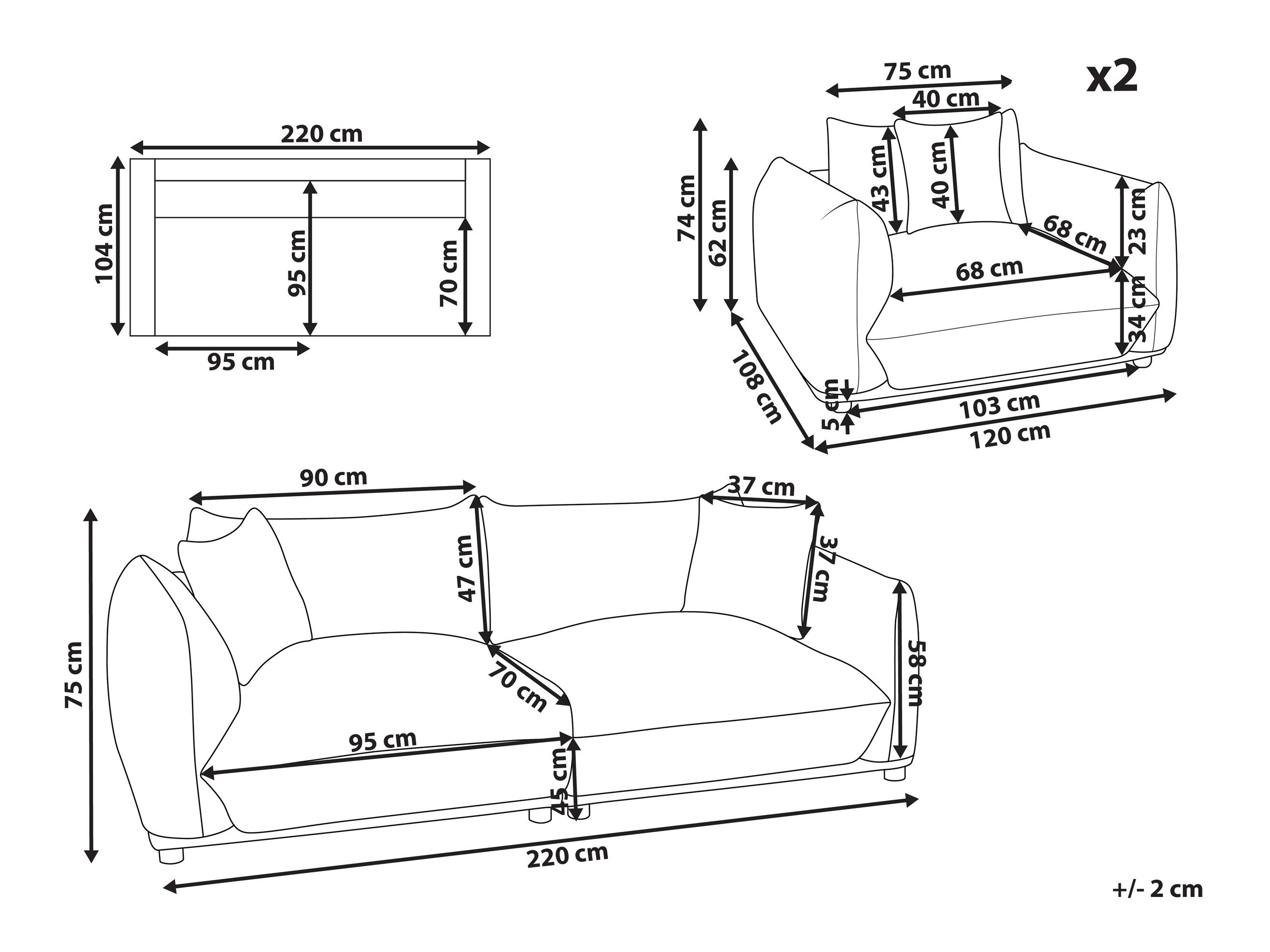 Комплект мягкой мебели Berwyn 2724 (Зелёный)