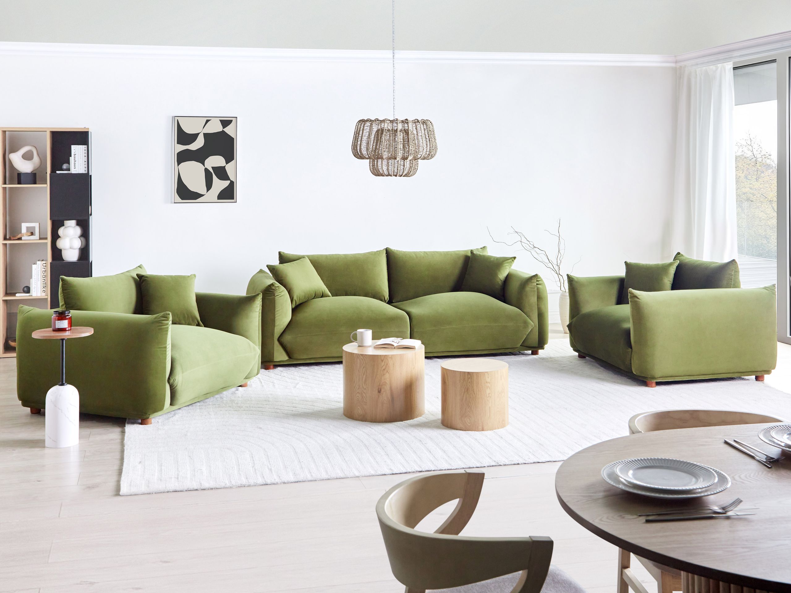 Mīksto mēbeļu komplekts Berwyn 2724 (Zaļš)