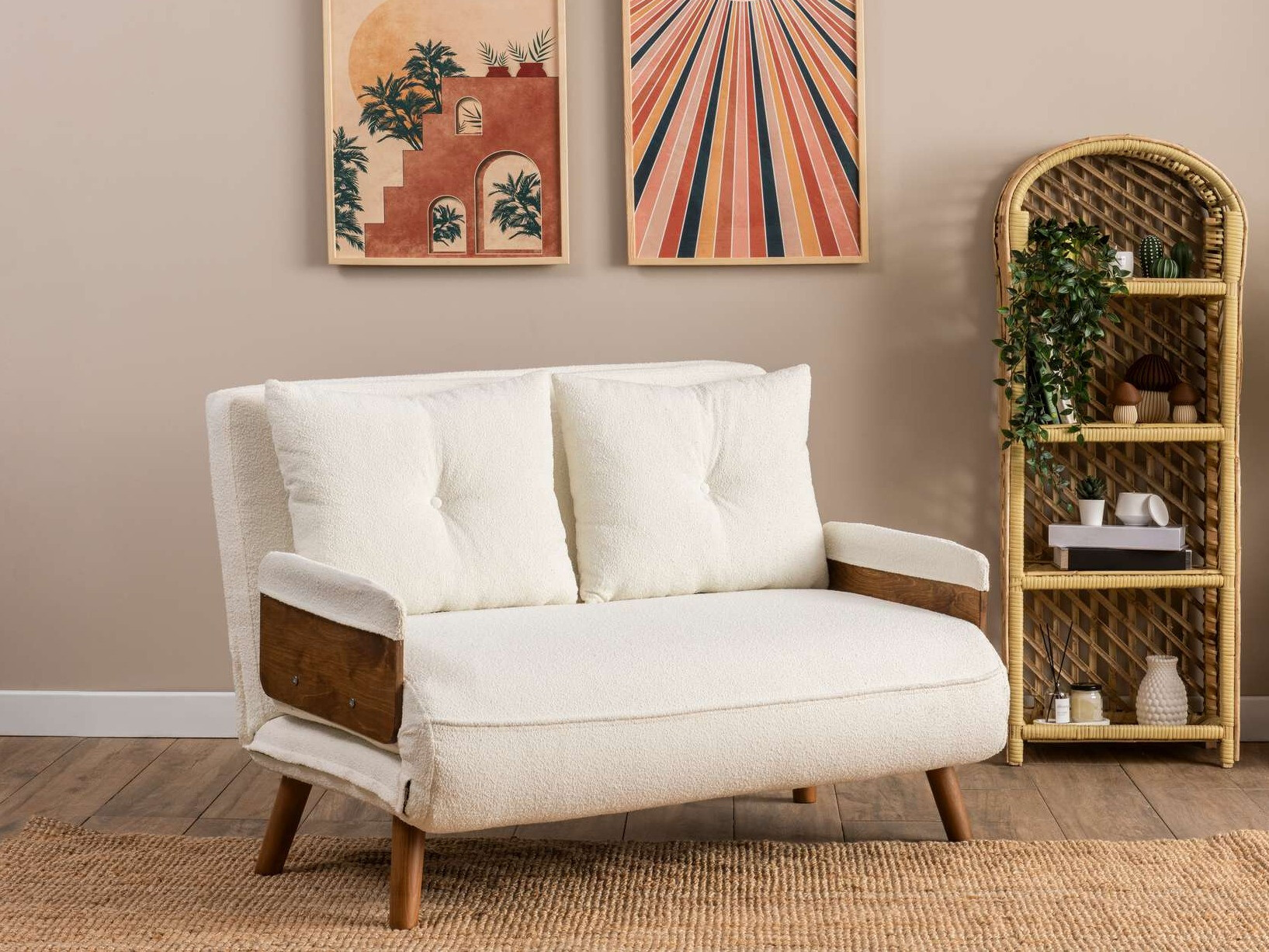 Dīvāns gulta Altadena 606 (Balts)