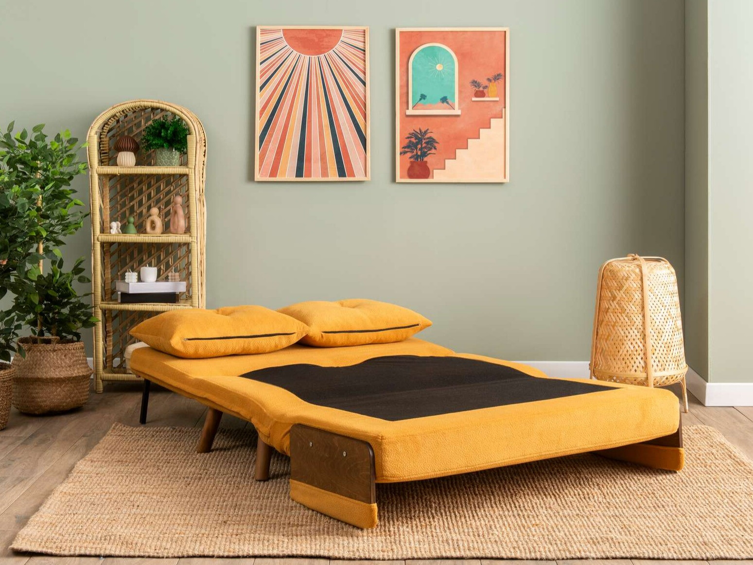 Dīvāns gulta Altadena 606 (Dzeltens)