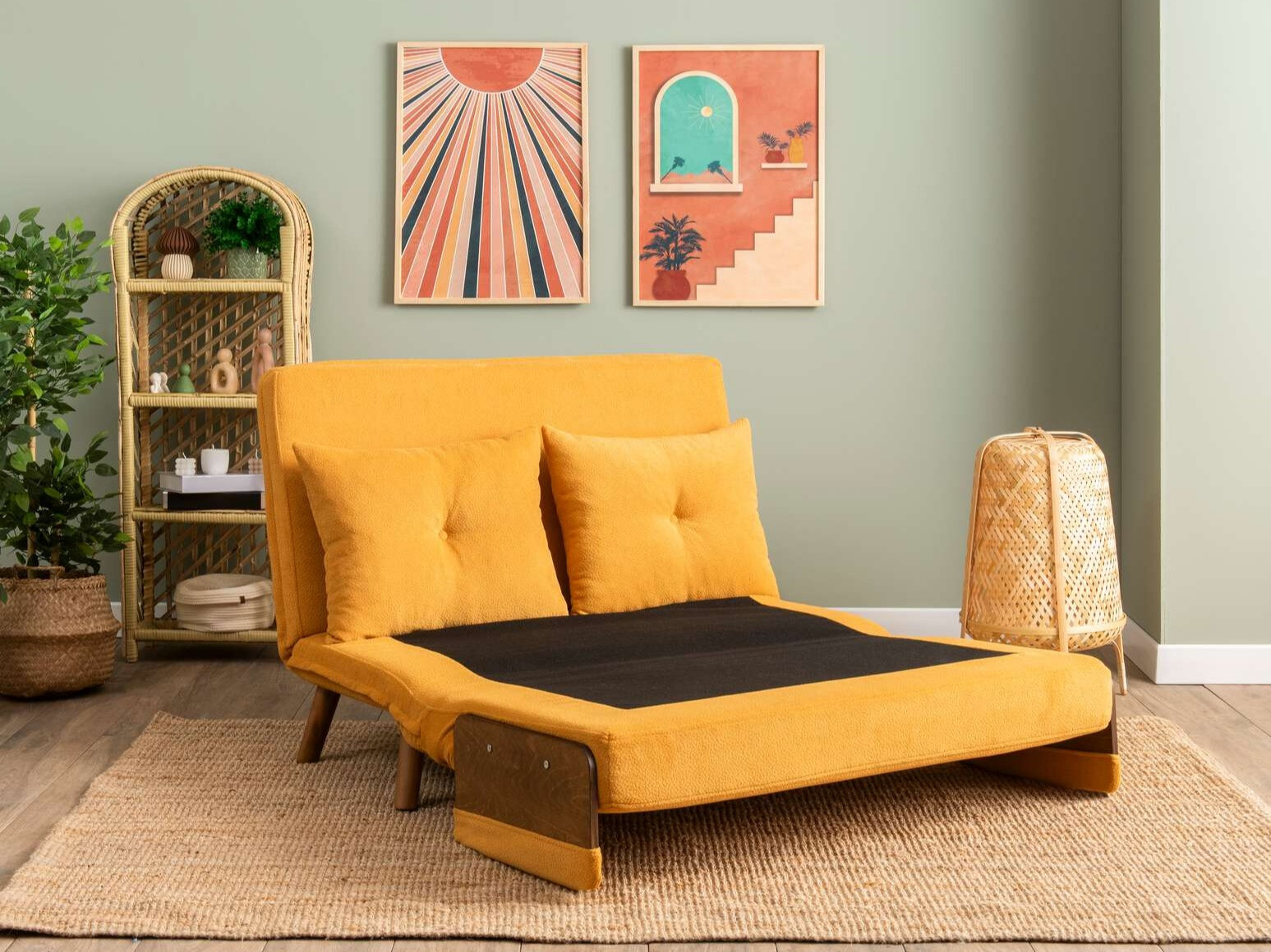 Dīvāns gulta Altadena 606 (Dzeltens)