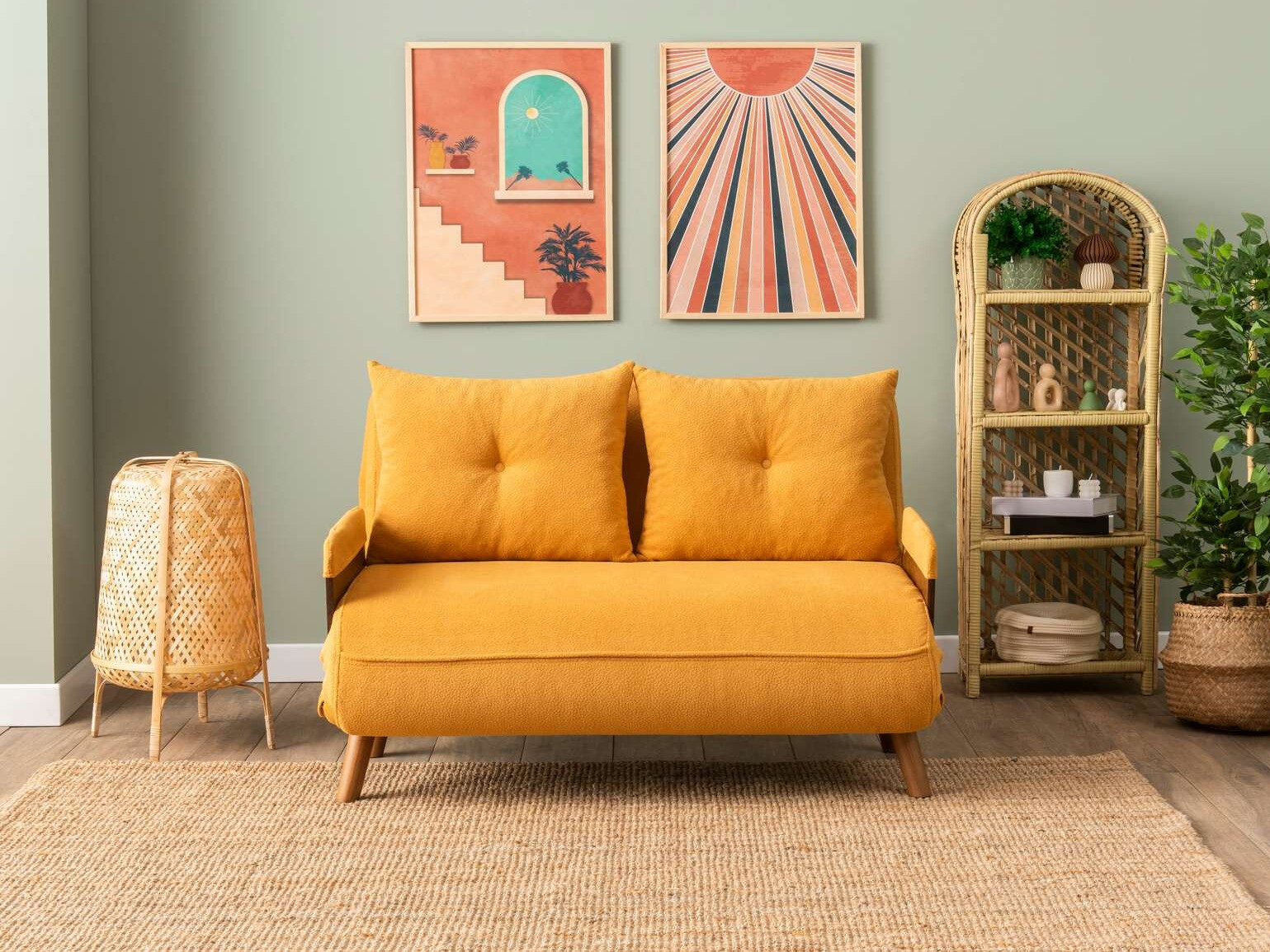 Dīvāns gulta Altadena 606 (Dzeltens)