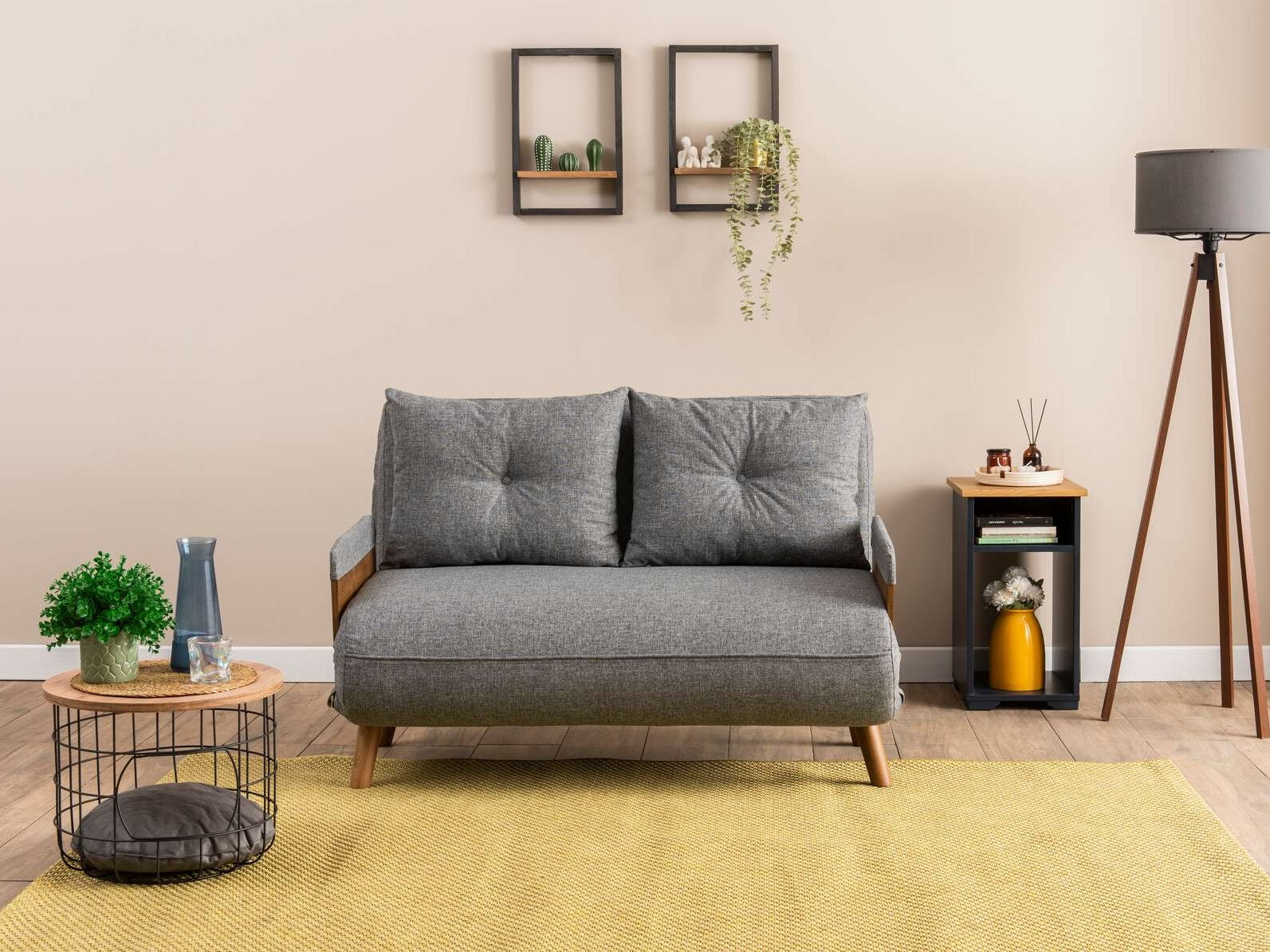 Dīvāns gulta Altadena 606 (Gaiši pelēks)