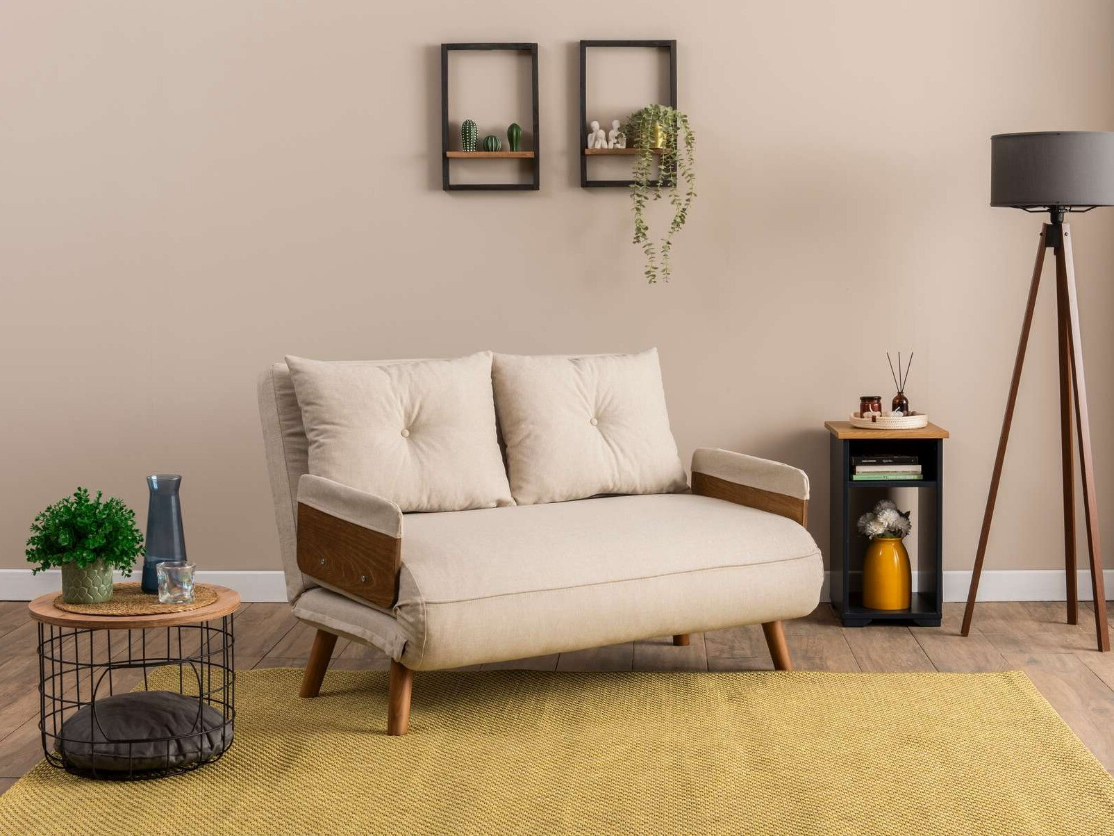 Dīvāns gulta Altadena 606 (Krēms)