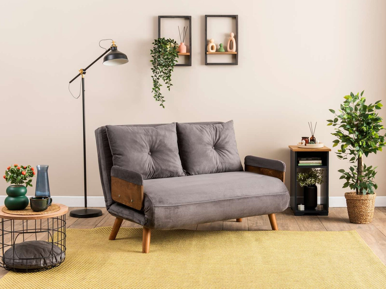 Dīvāns gulta Altadena 606 (Pelēks)