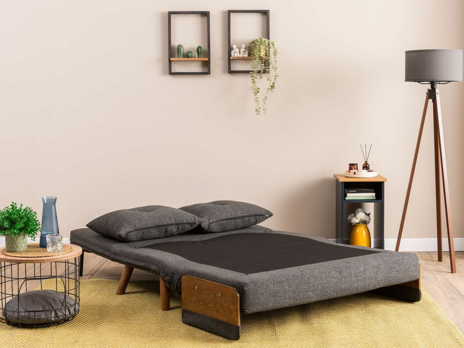 Dīvāns gulta Altadena 606 (Tumši pelēks)