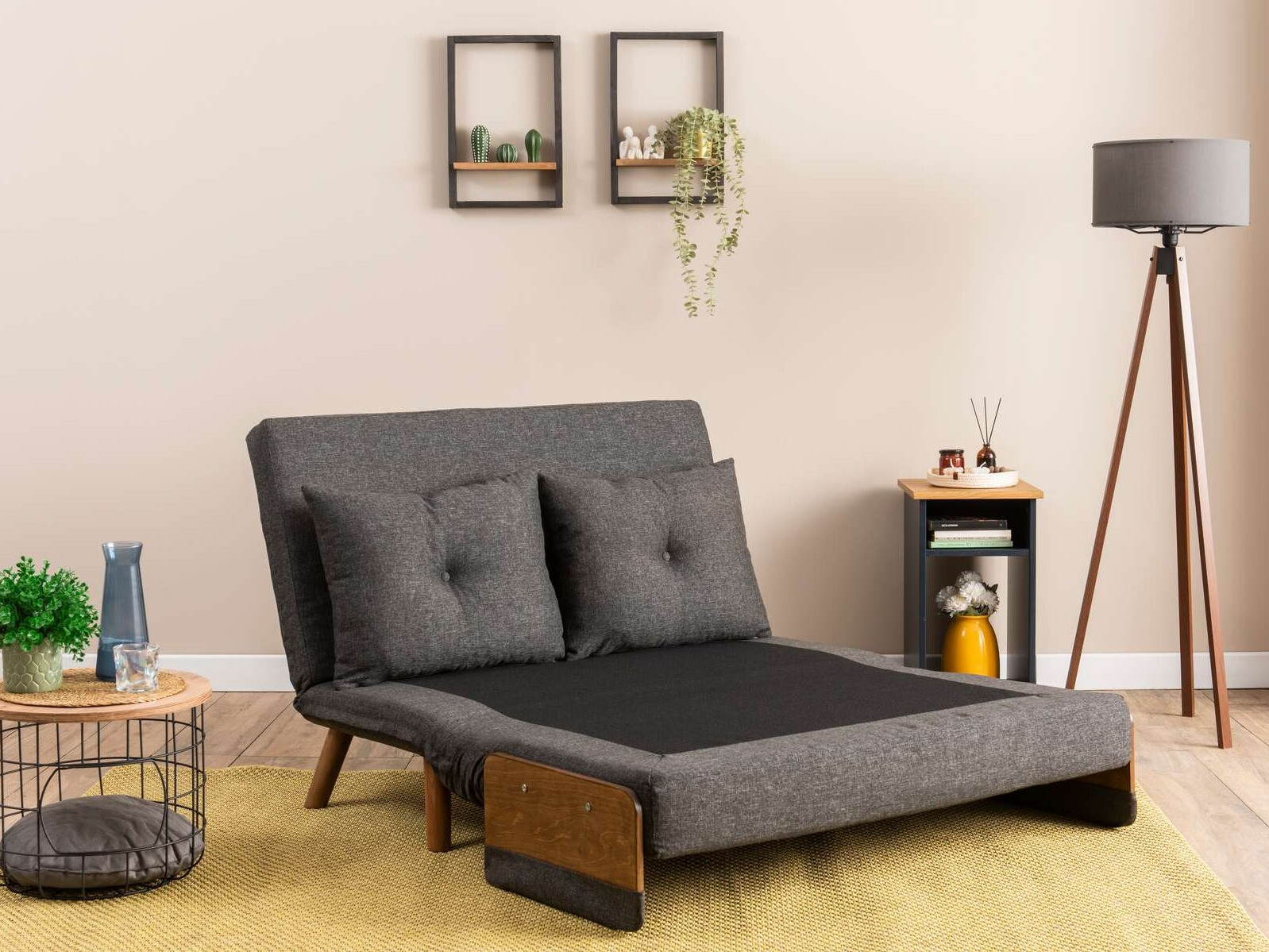 Dīvāns gulta Altadena 606 (Tumši pelēks)