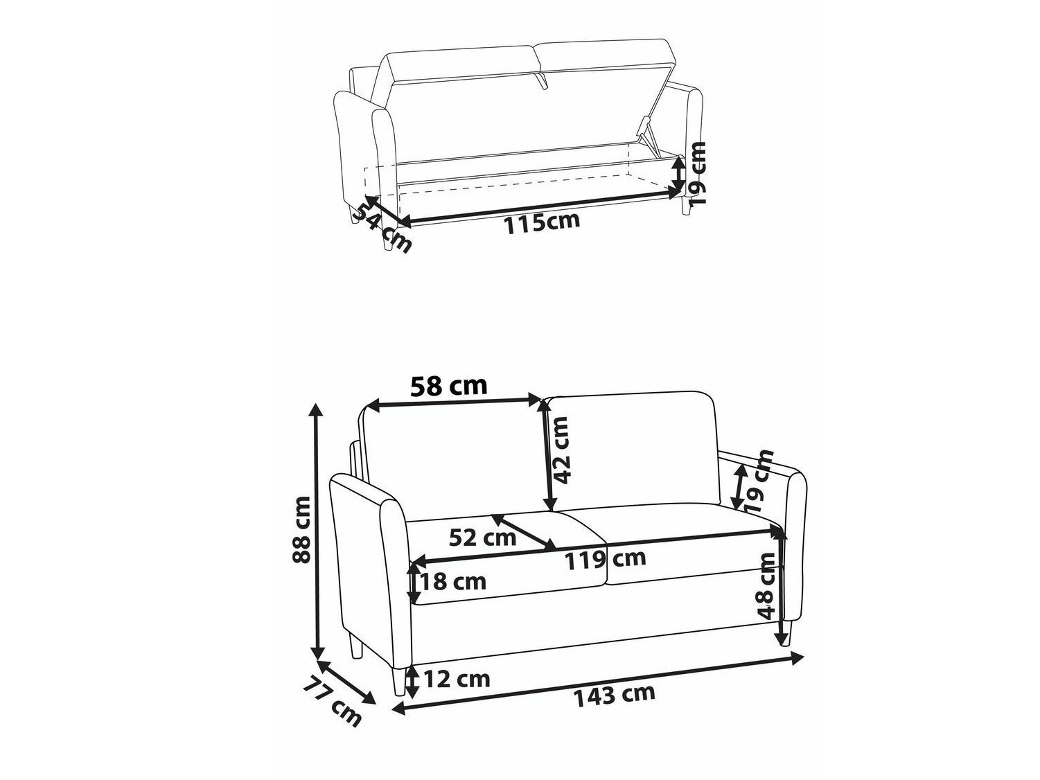 Dīvāns Berwyn 2822 (Zils)