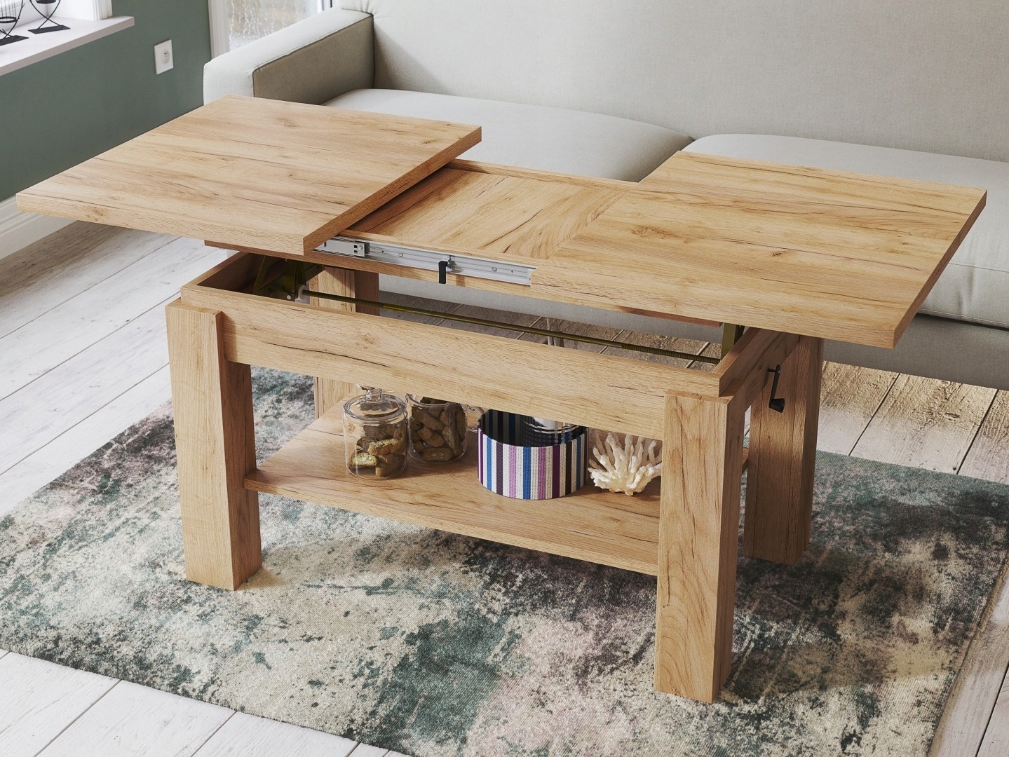 Журнальный столик - трансформер Glendale 100 (Ремесло золотой дуб)