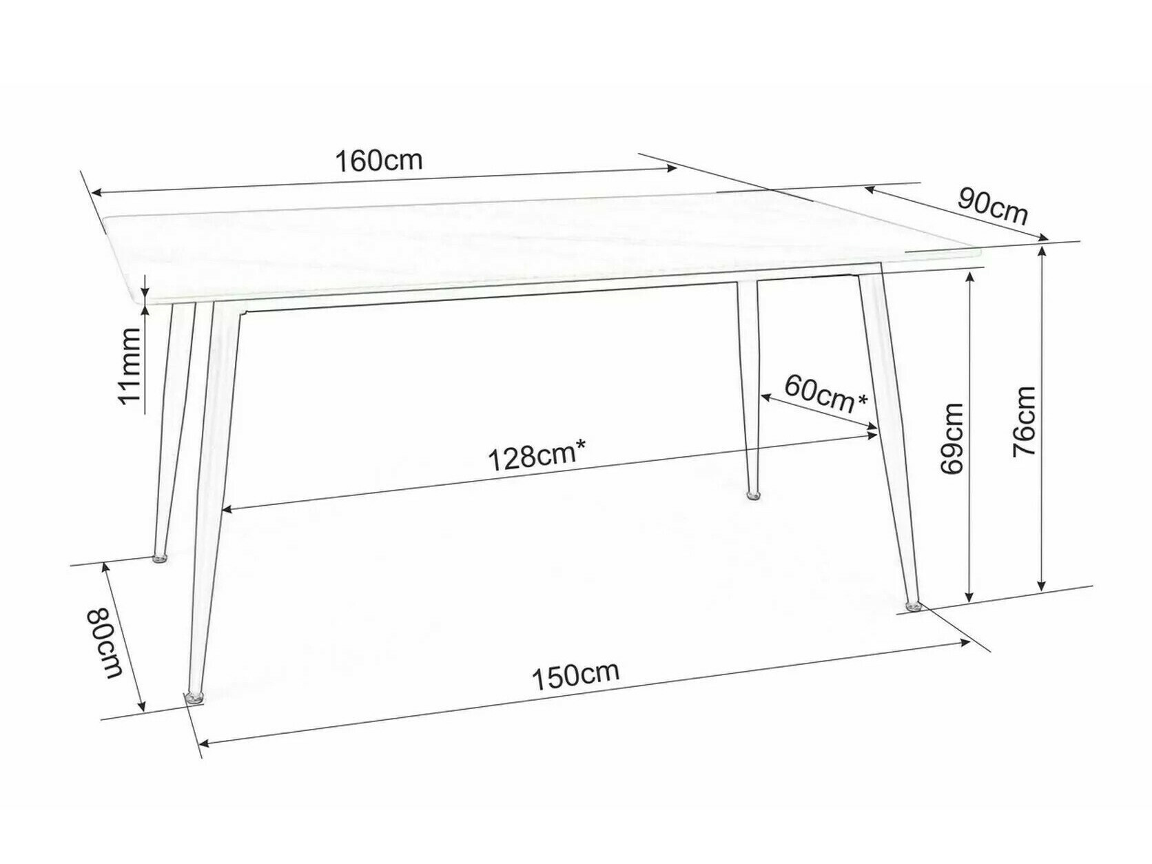 Cтол Detroit 803 (Серый мрамор)