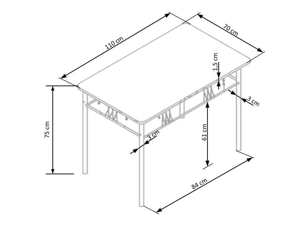 Обеденный гарнитур Houston 1251 (Дуб + Чёрный)