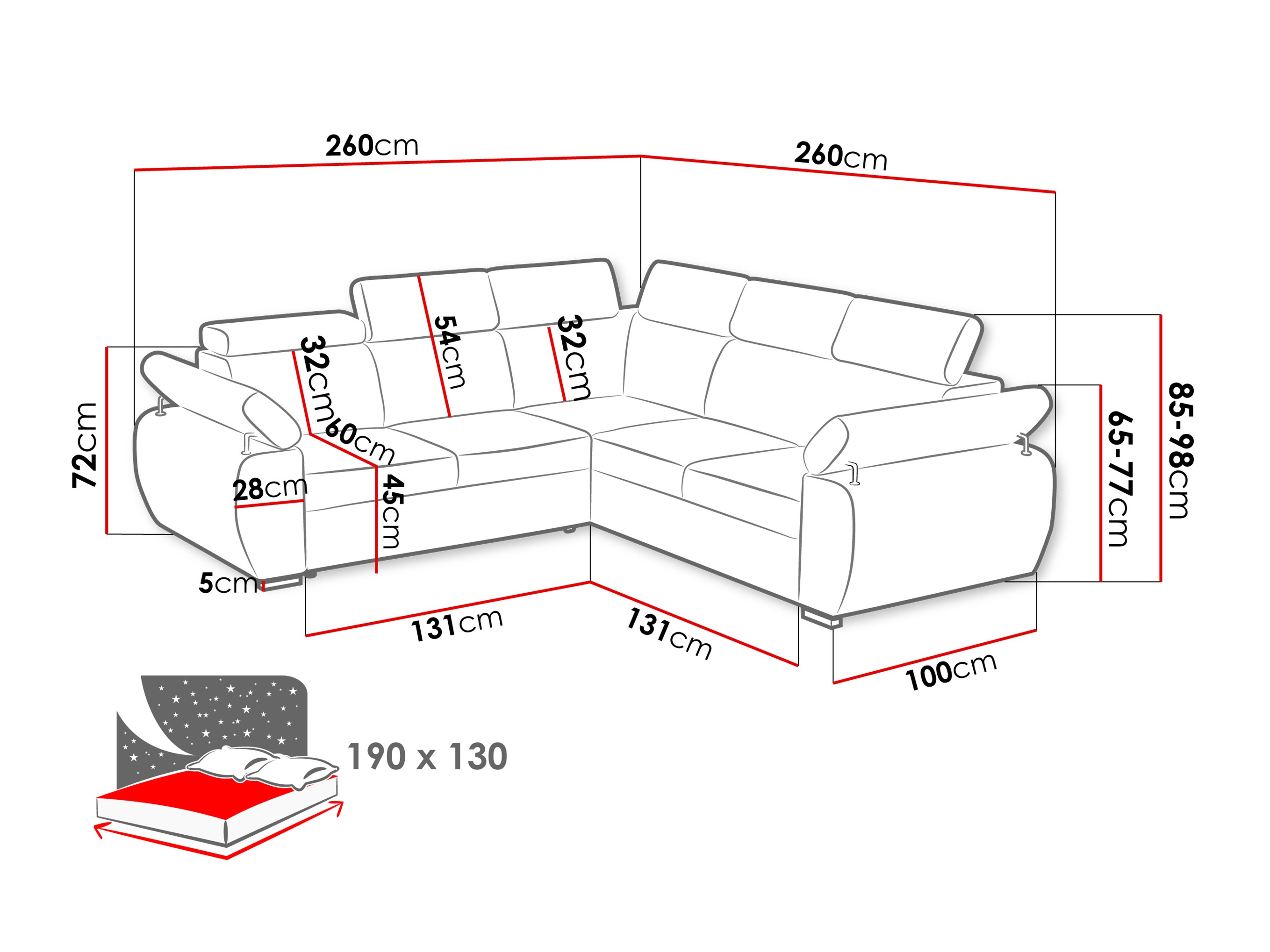 Угловой диван Columbus 215 (Aragon 20)