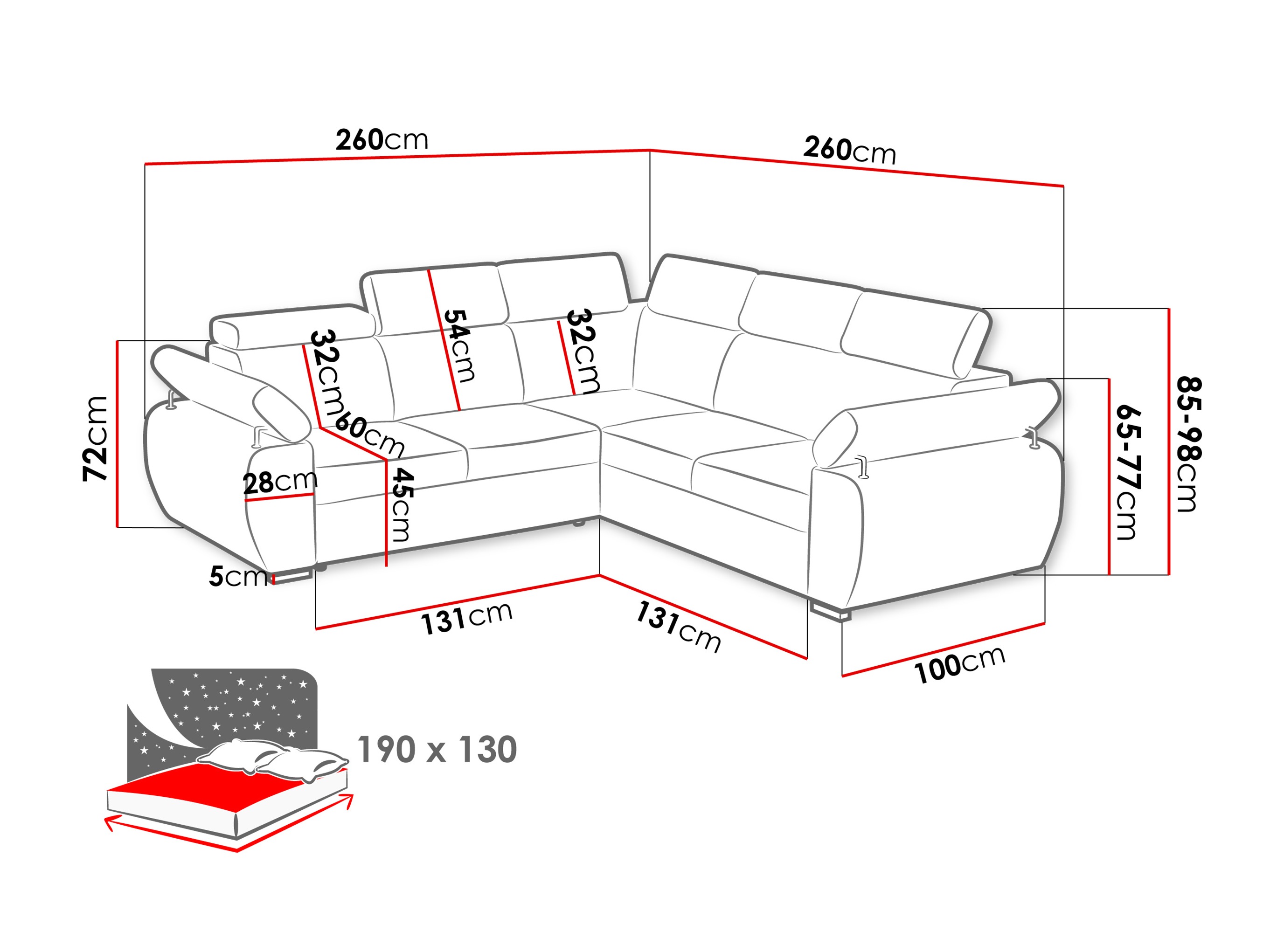 Угловой диван Columbus 215 (Paros 02)