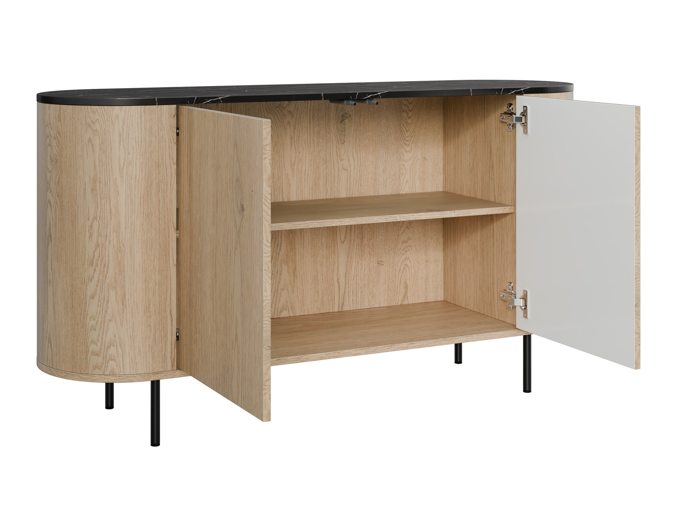 Viesistabas komplekts Comfivo Livtena 105 (Melnais marmors + Melns)