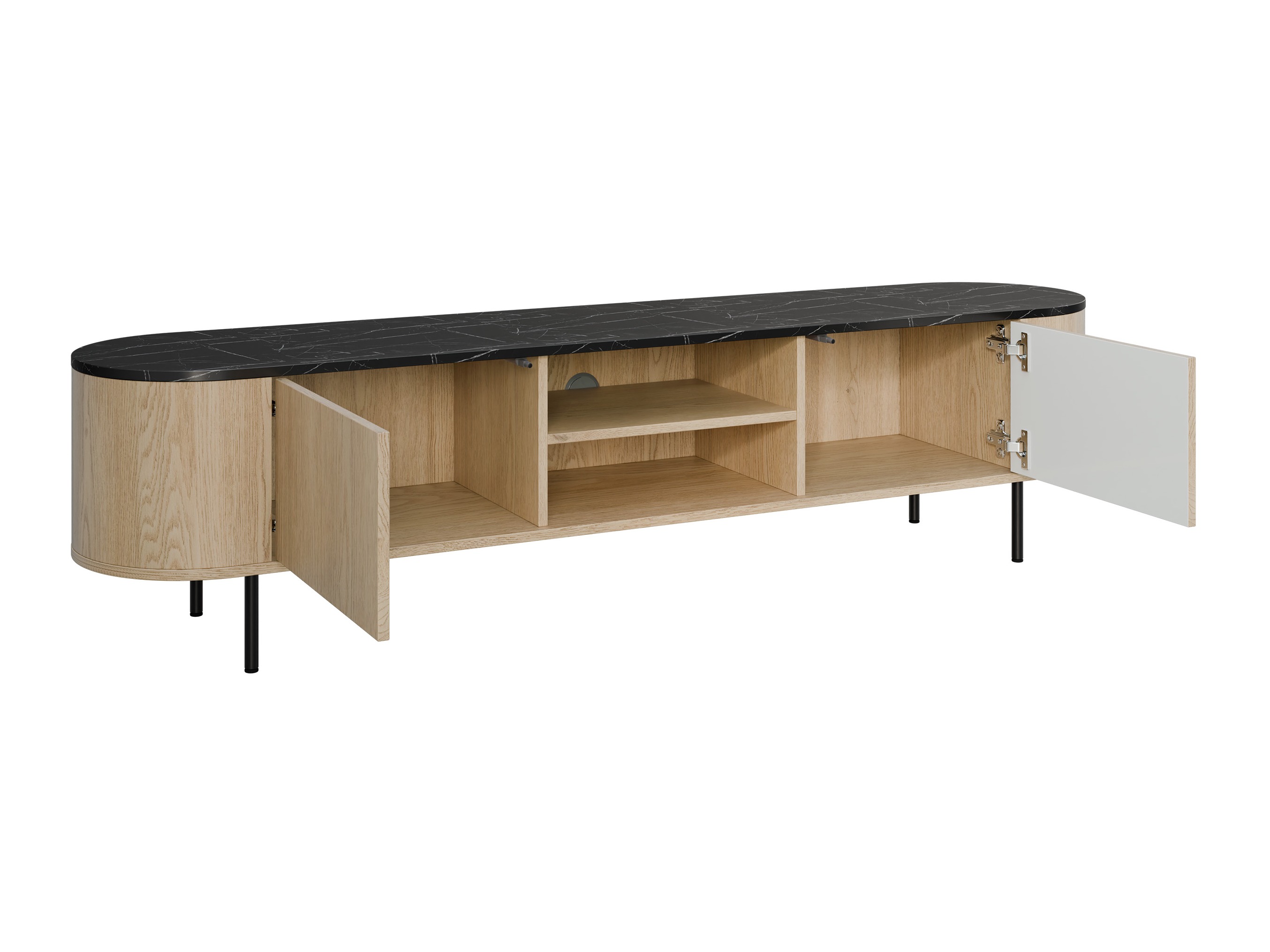 Viesistabas komplekts Comfivo Livtena (Melnais marmors + Melns)