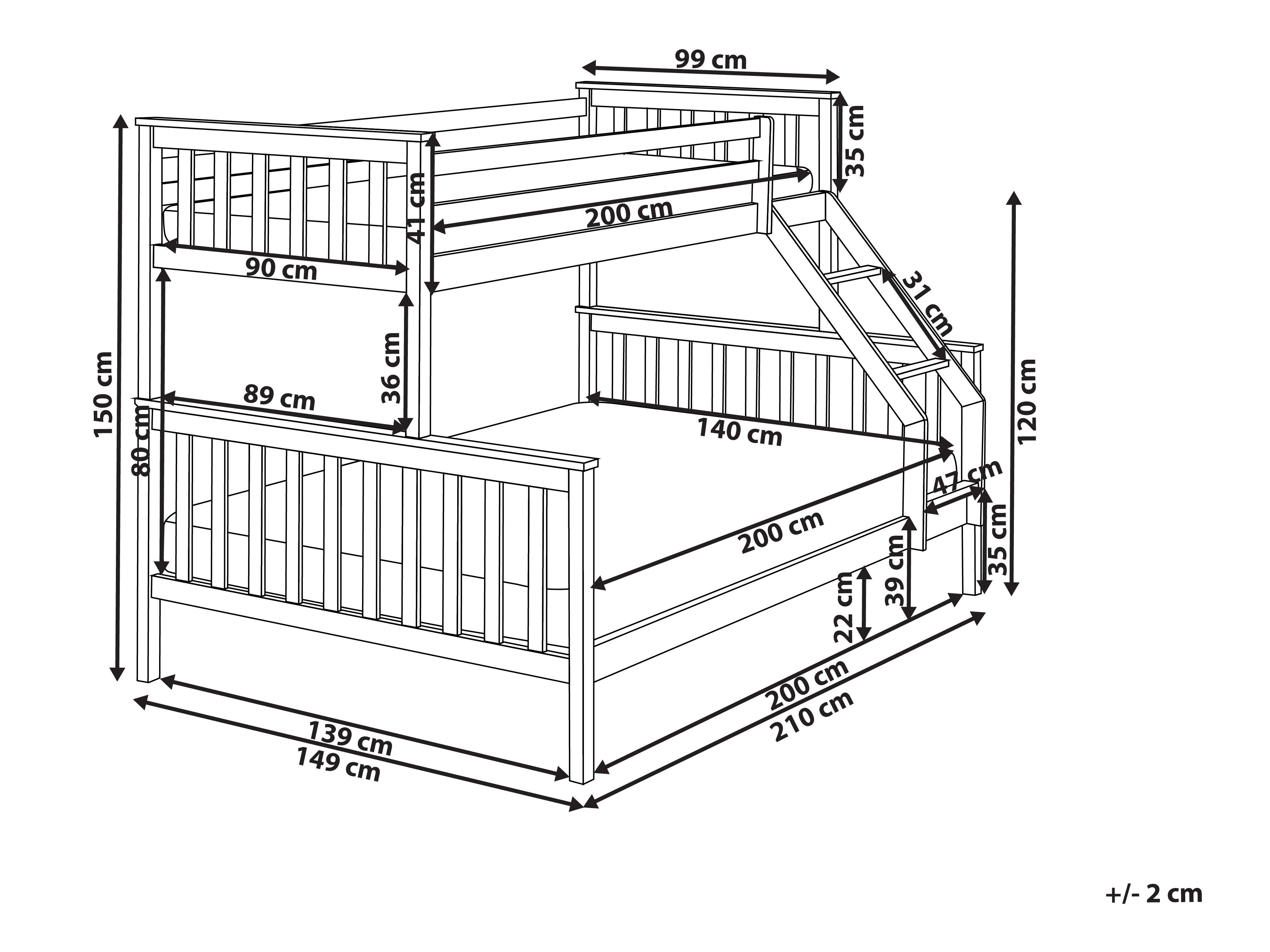 Divstāvu gulta Berwyn 2729 (Gaišs koks)