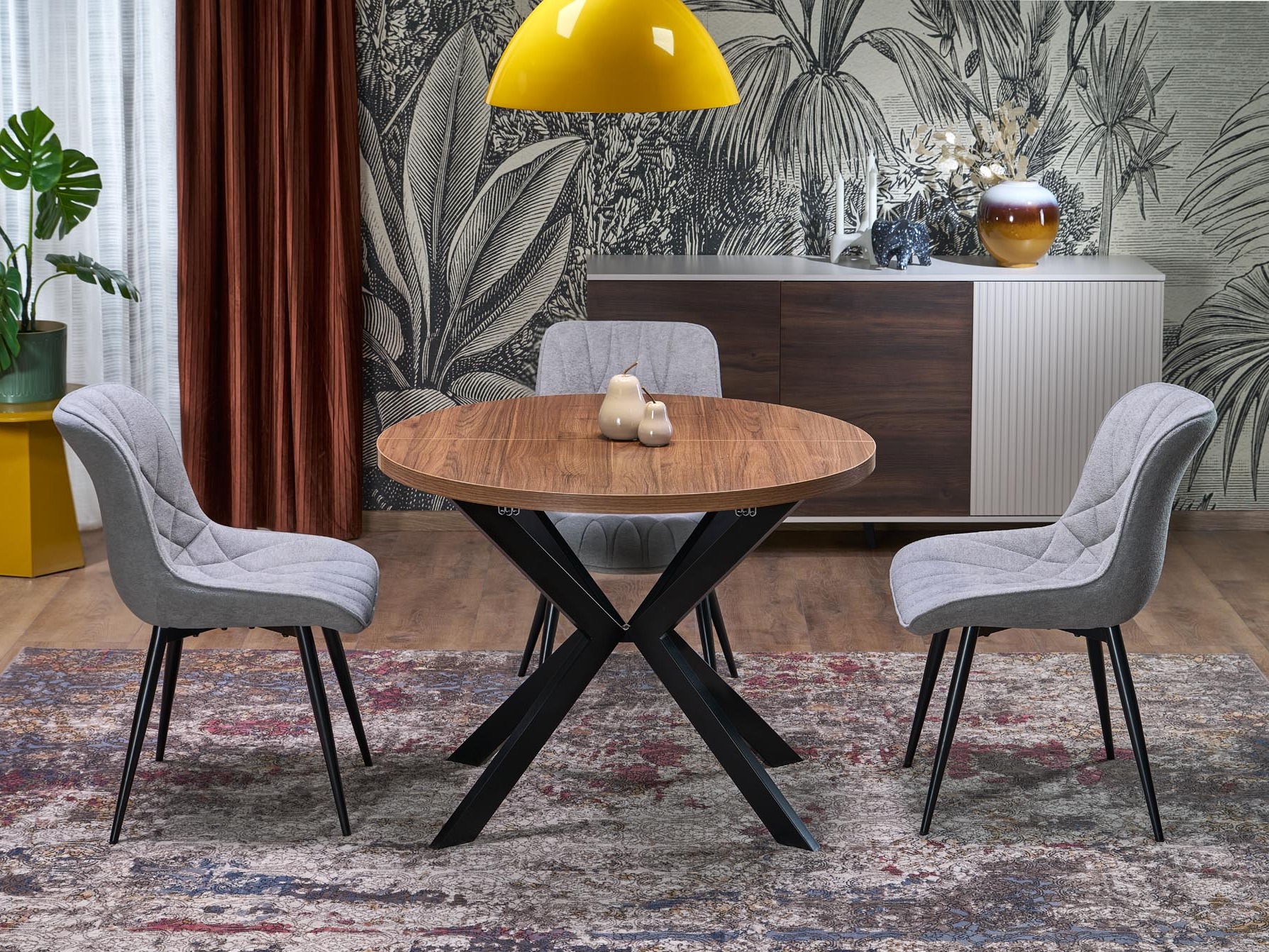 Cтол Houston 1495 (Грецкий орех + Чёрный)