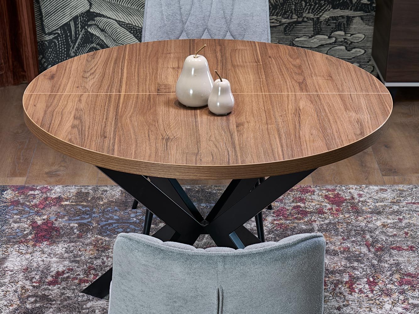 Cтол Houston 1495 (Грецкий орех + Чёрный)