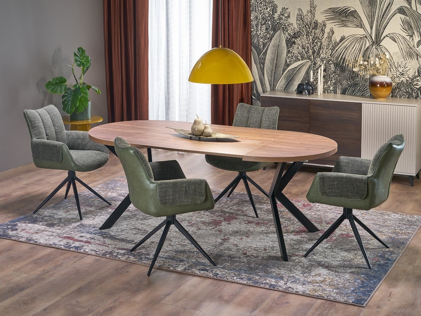 Cтол Houston 1495 (Грецкий орех + Чёрный)