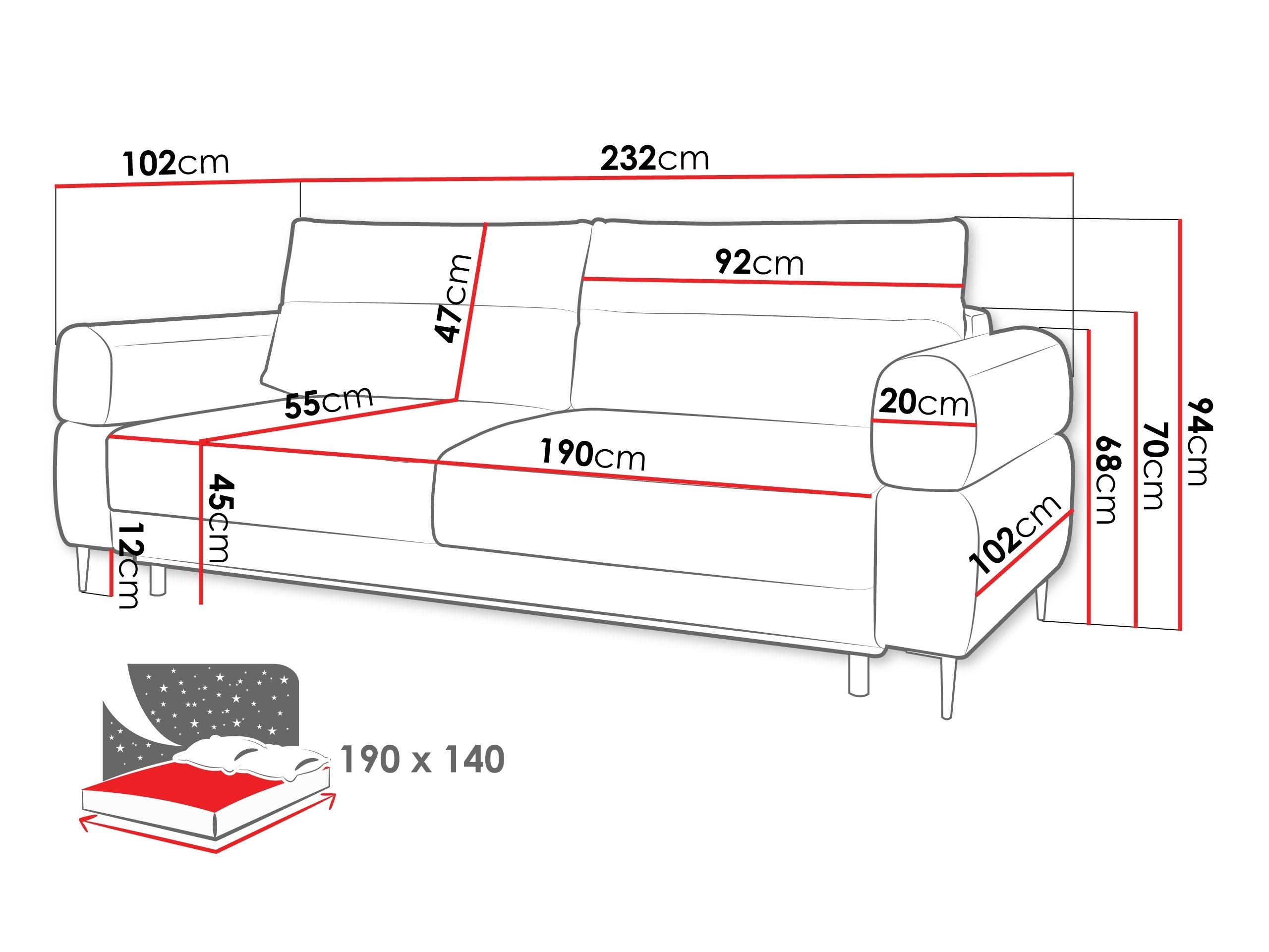 Диван-кровать ComfiDream 199 (Blur 19)