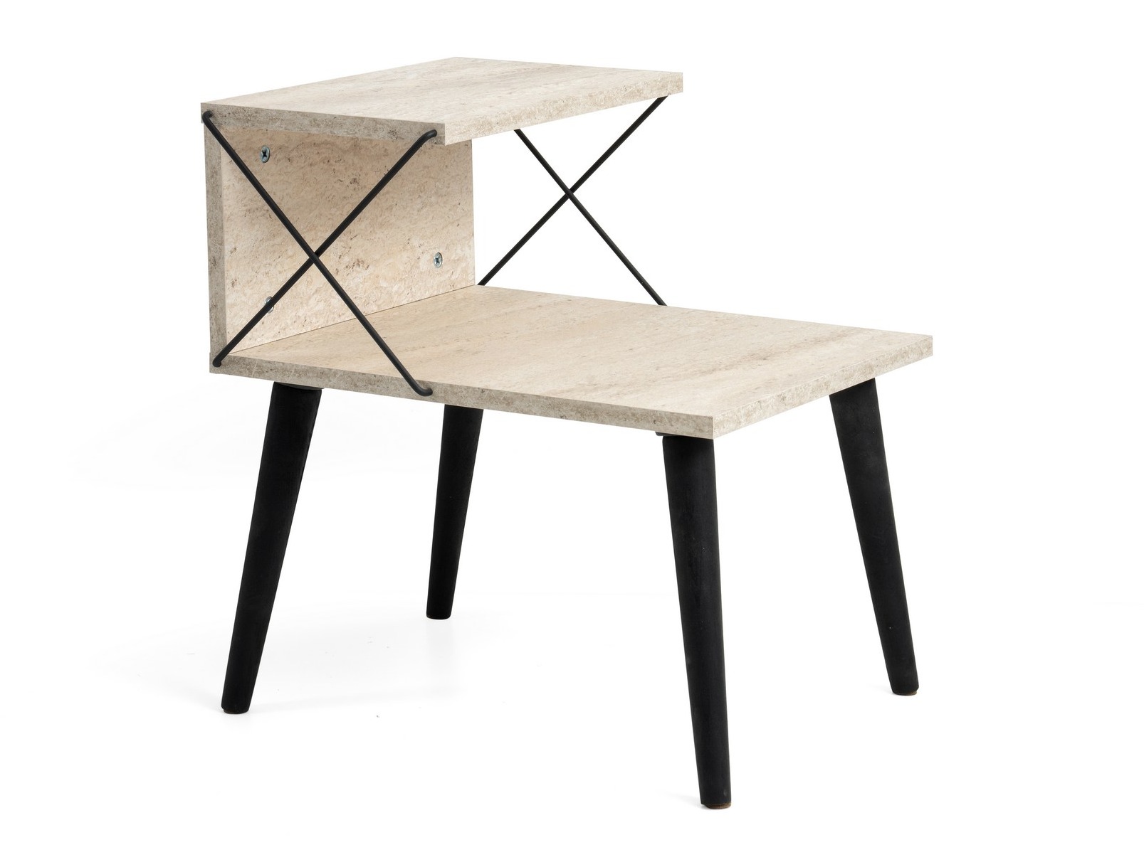 Naktsgaldiņš Kailua 368 (Gaišs travertīns + Melns)