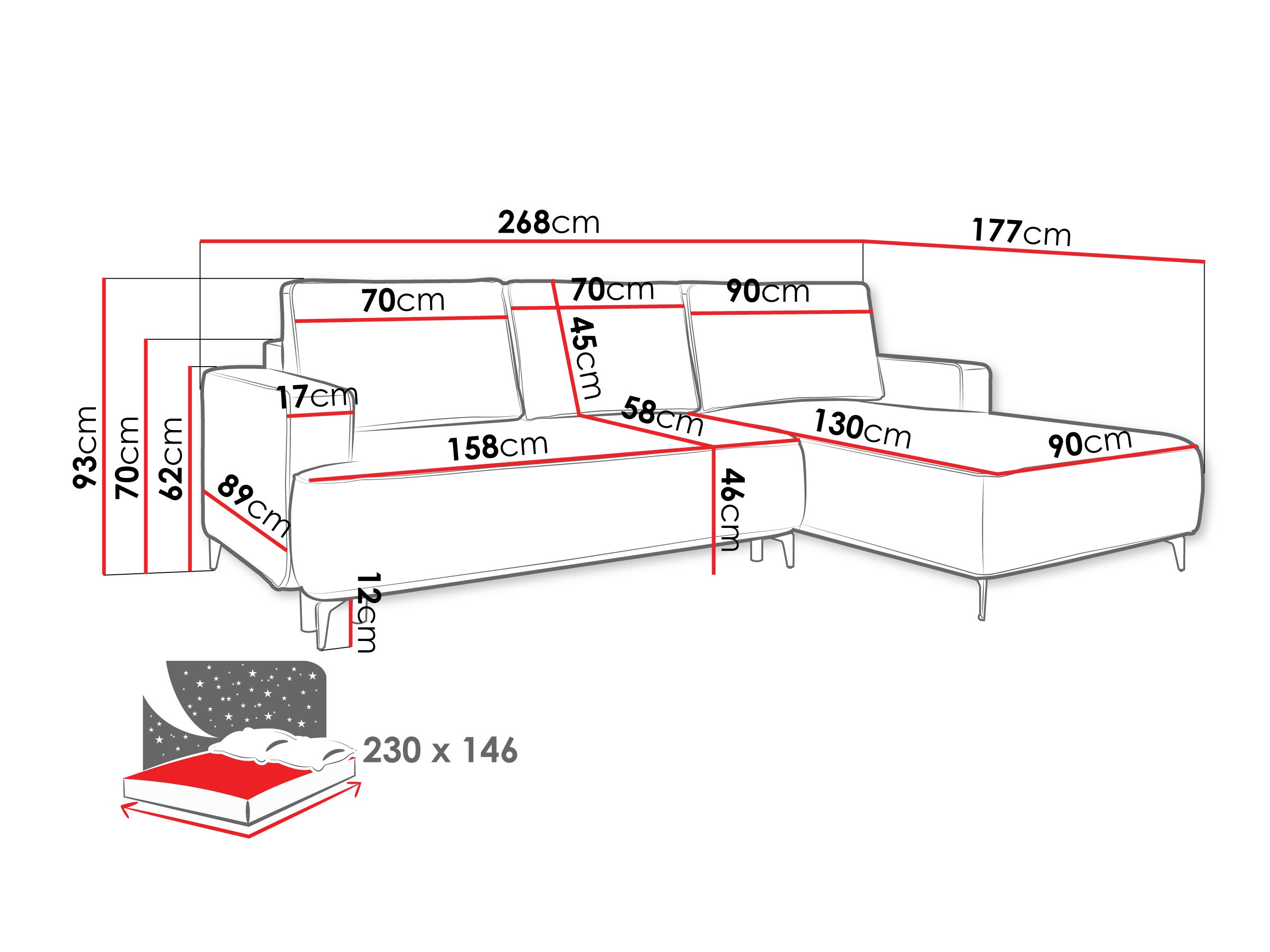 Угловой диван ComfiDream 200 (Castel 93)