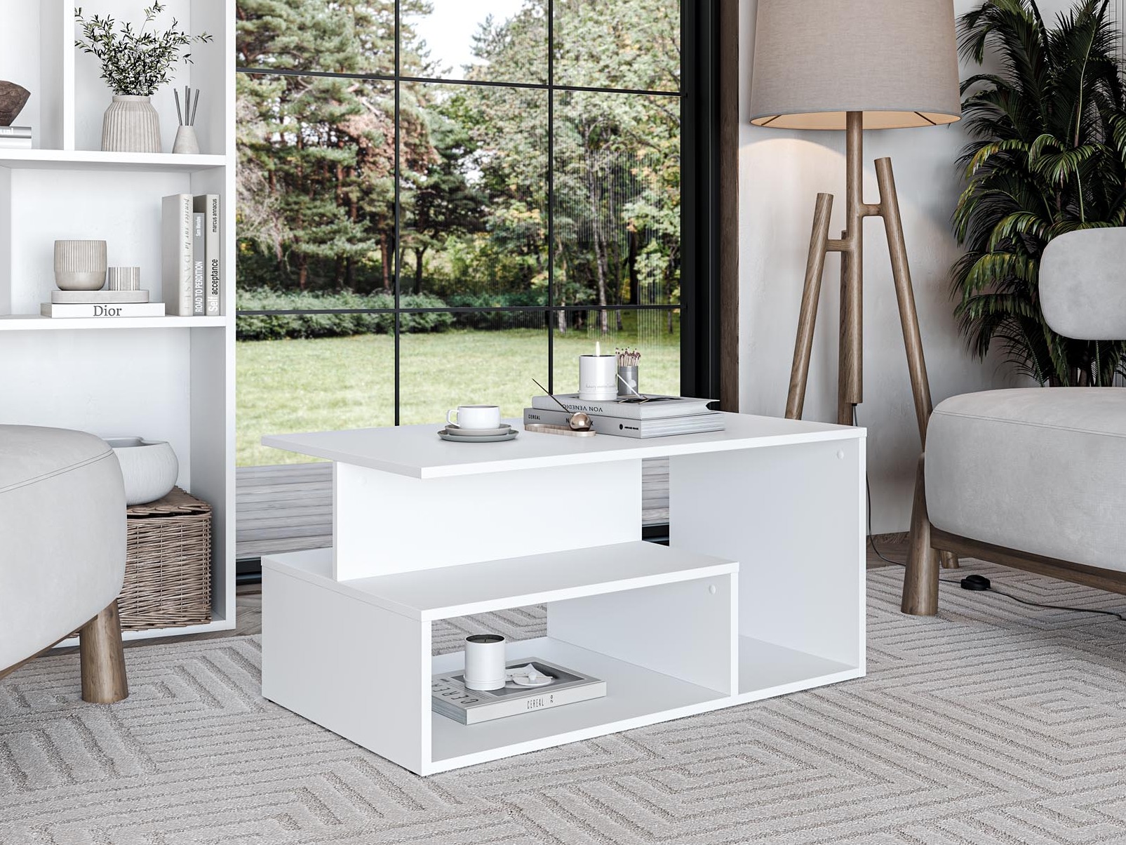 Žurnālu galdiņš Houston 1991 (Balts)