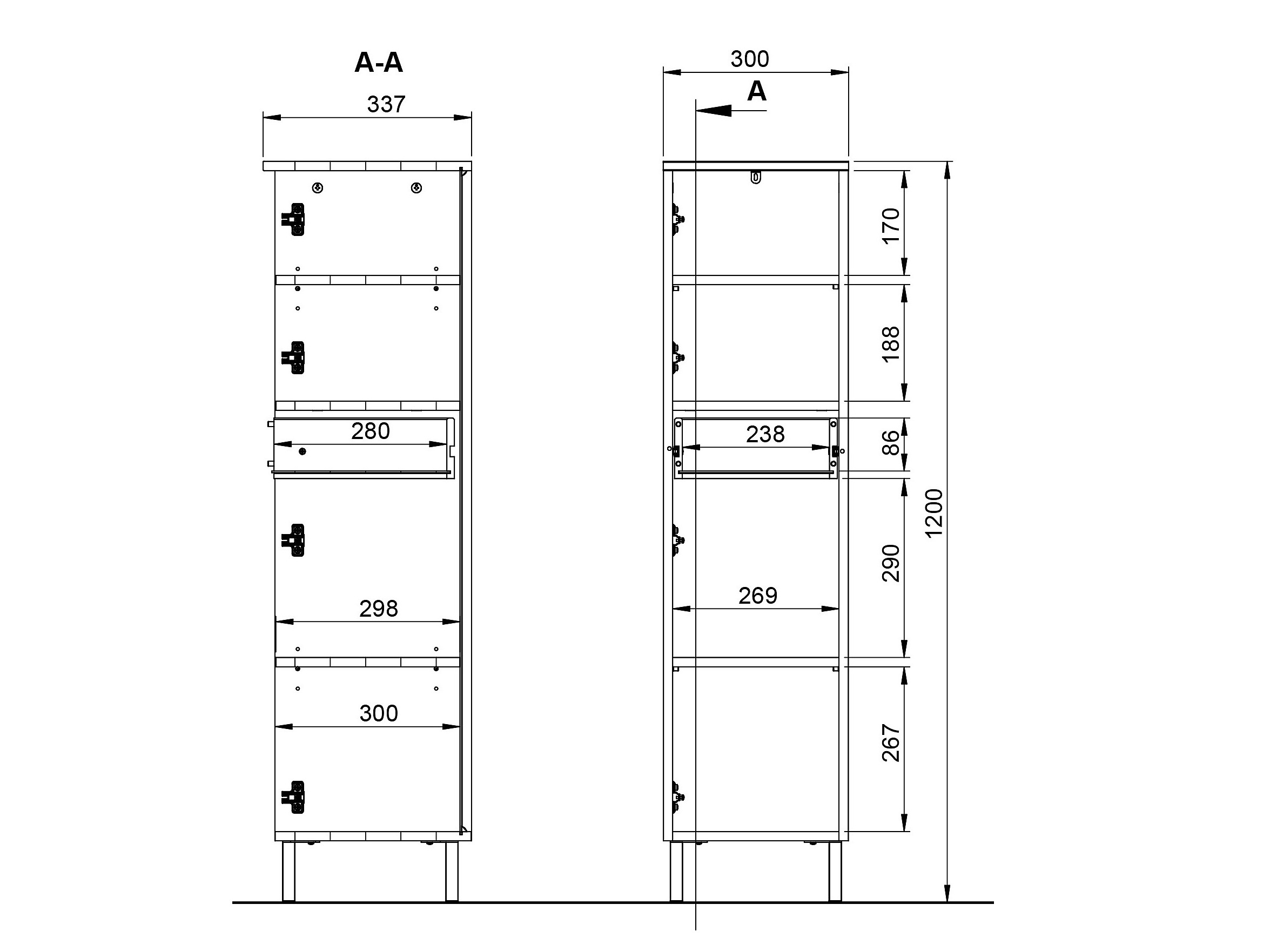 Hапольные шкафчик для ванной Felfere 106 (Графит)