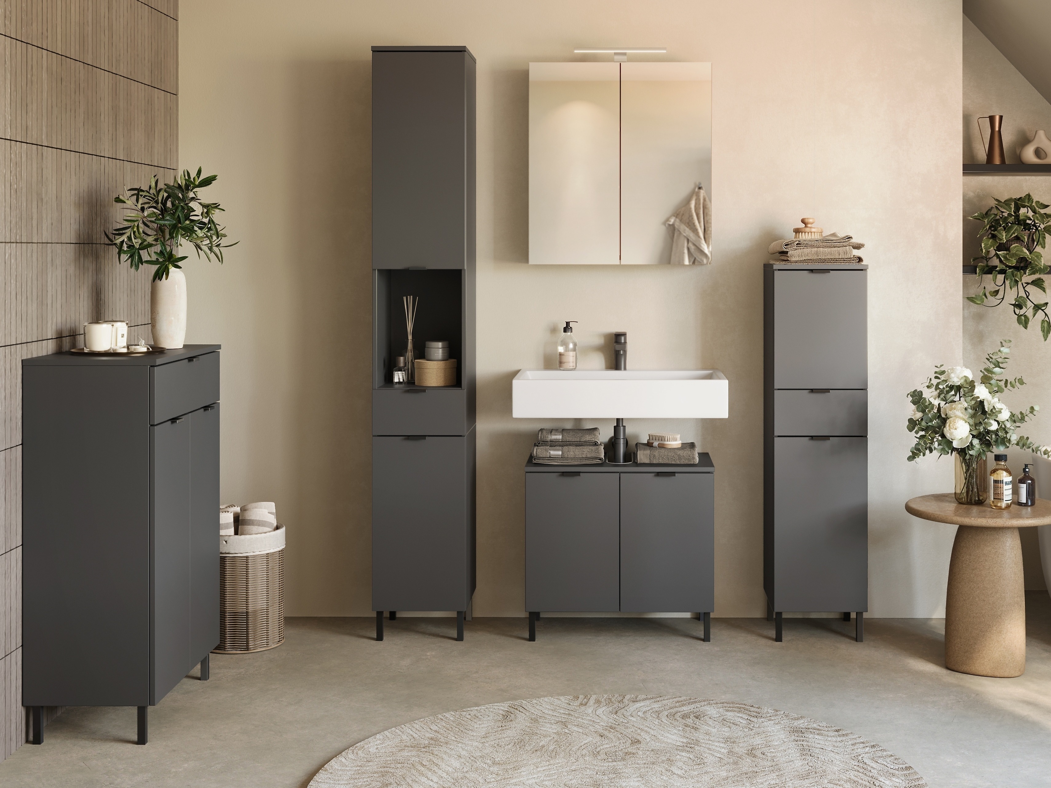 Hапольный шкафчик для ванной Felfere 100 (Антрацит)