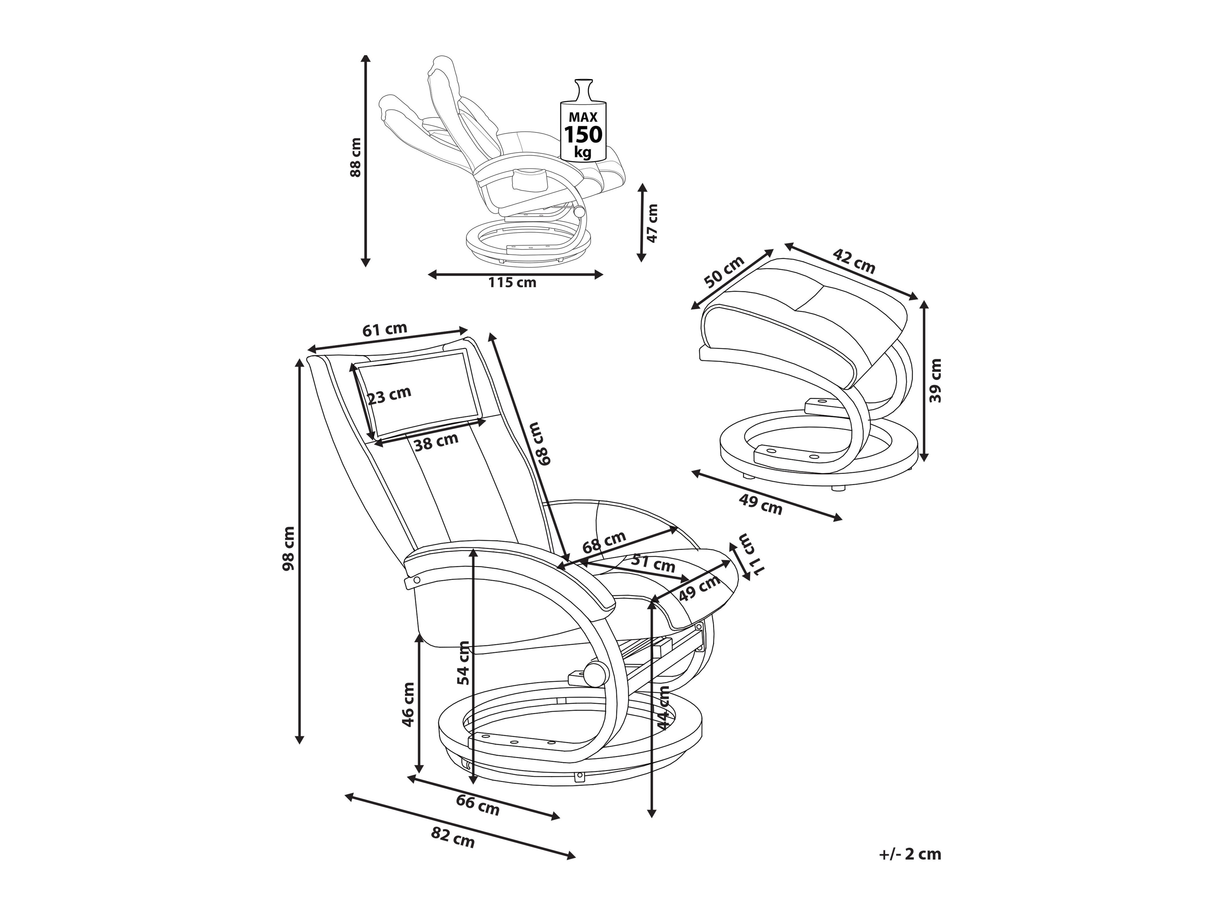 Krēsls Berwyn 2736 (Melns)