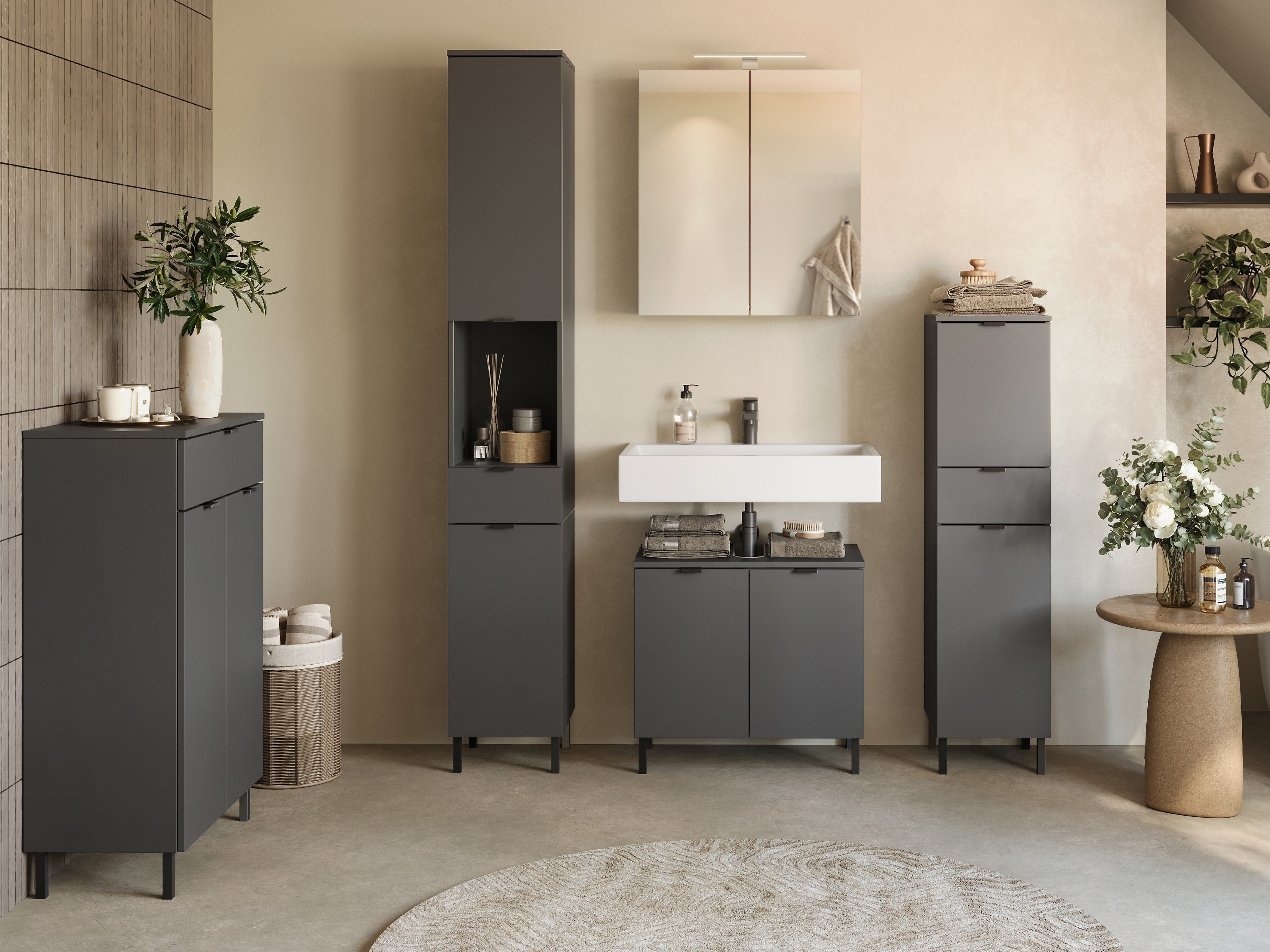 Stāvošs vannas skapītis Felfere 101 (Antracīts)