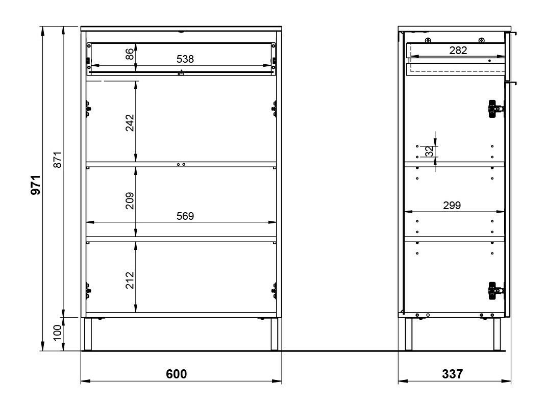 Stāvošs vannas skapītis Felfere 101 (Kašmirs)