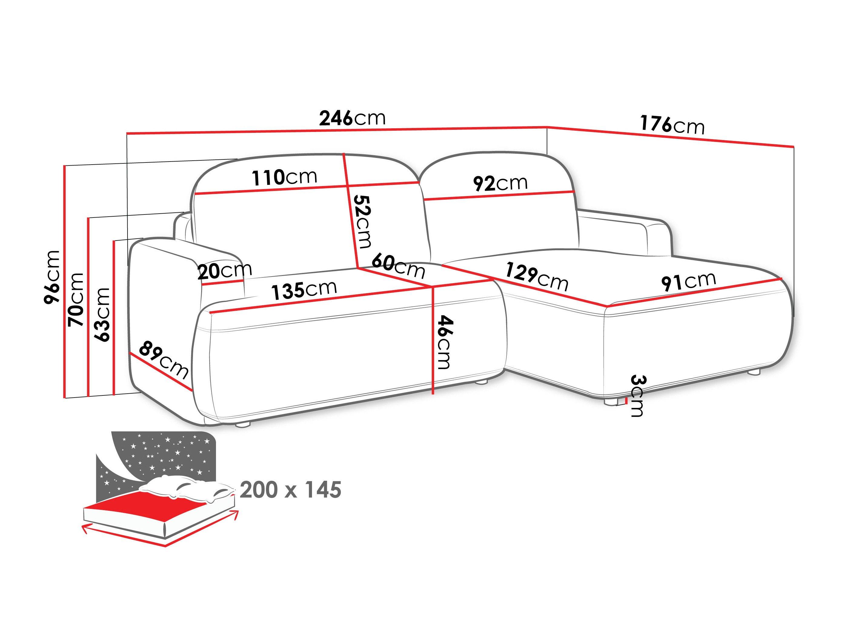 Stūra dīvāns ComfiDream 201 (Perfect Harmony 63)