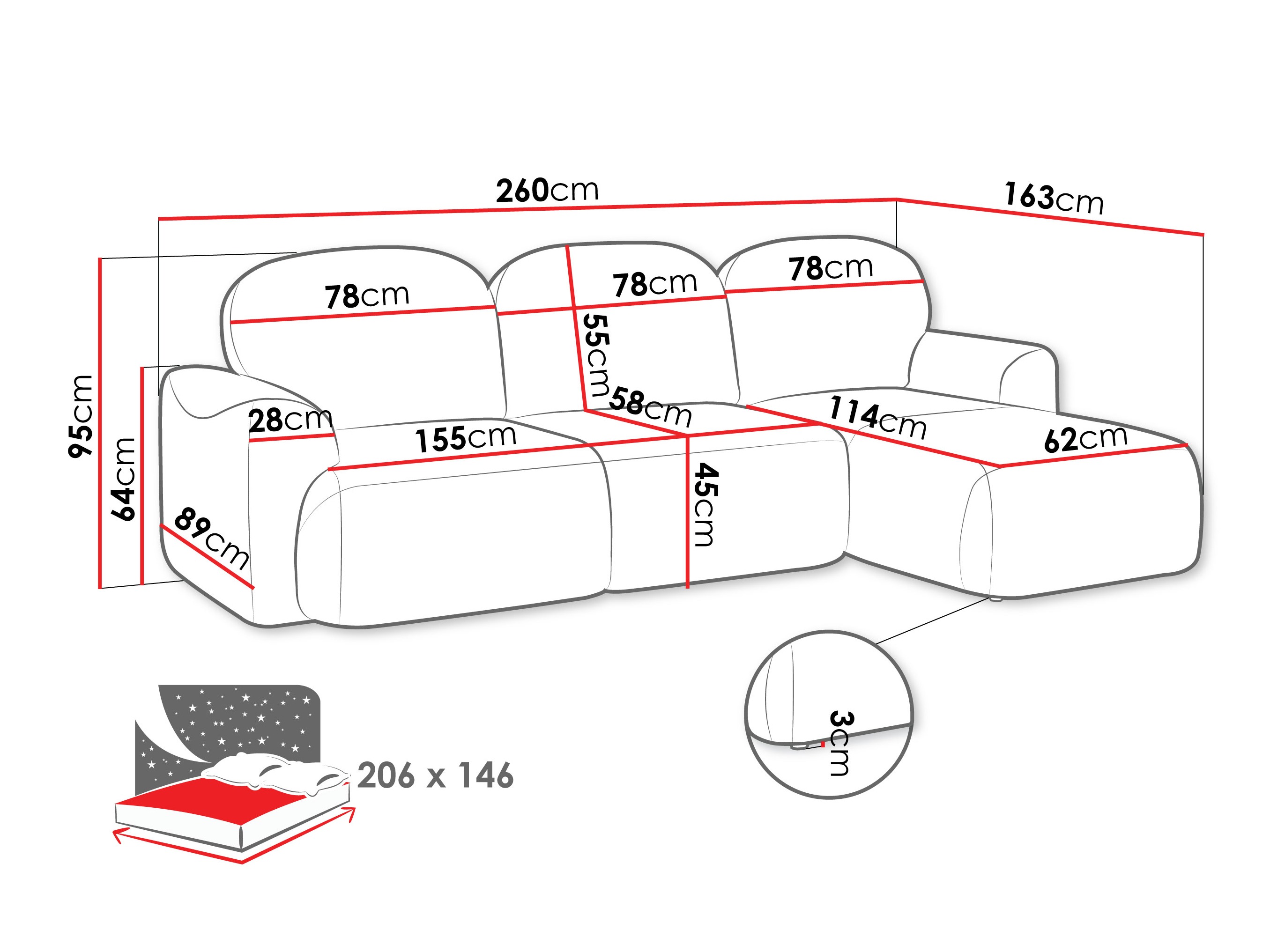Stūra dīvāns ComfiDream 202 (Cremona 96)