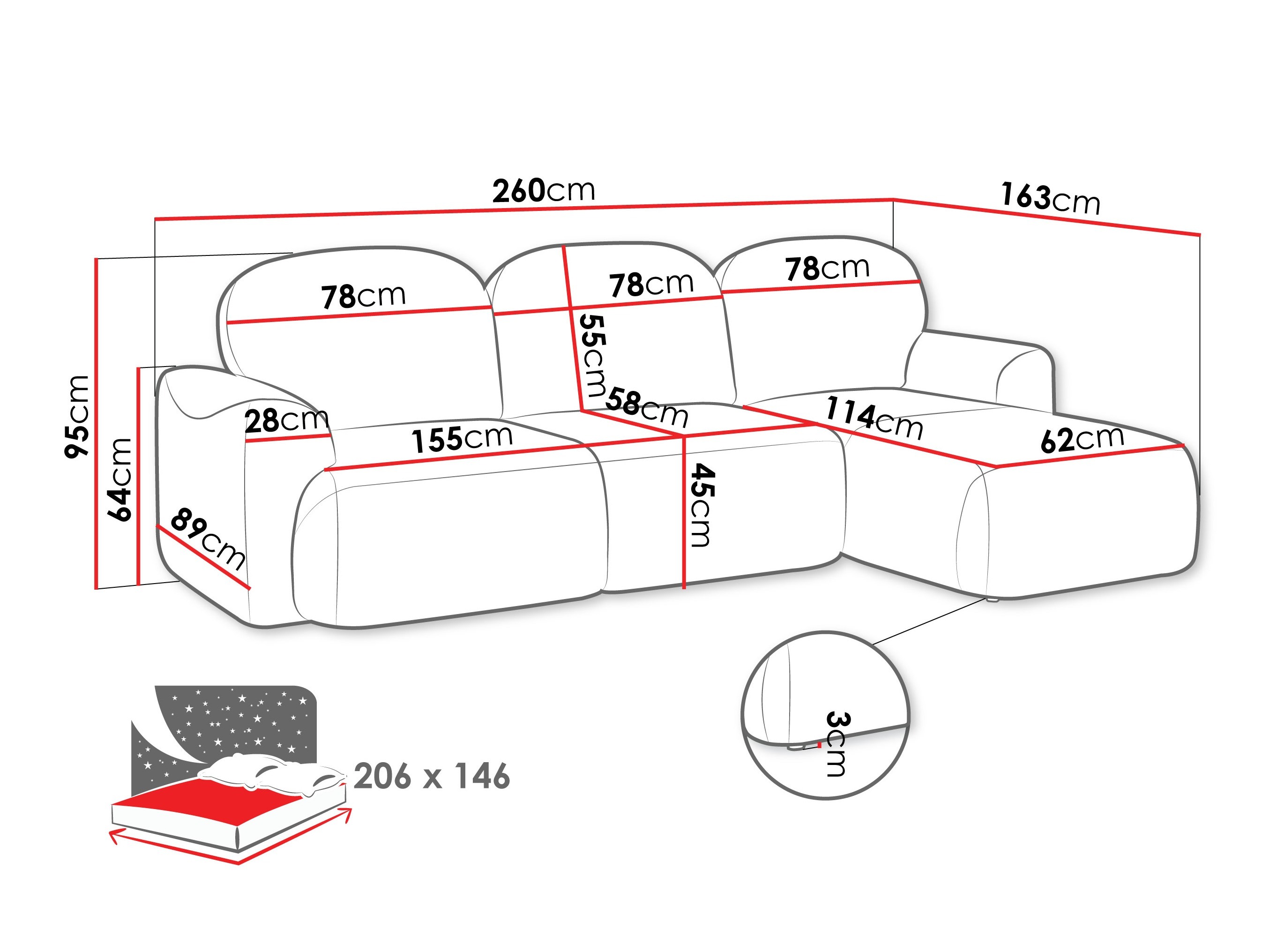 Stūra dīvāns ComfiDream 202 (Cremona 97)