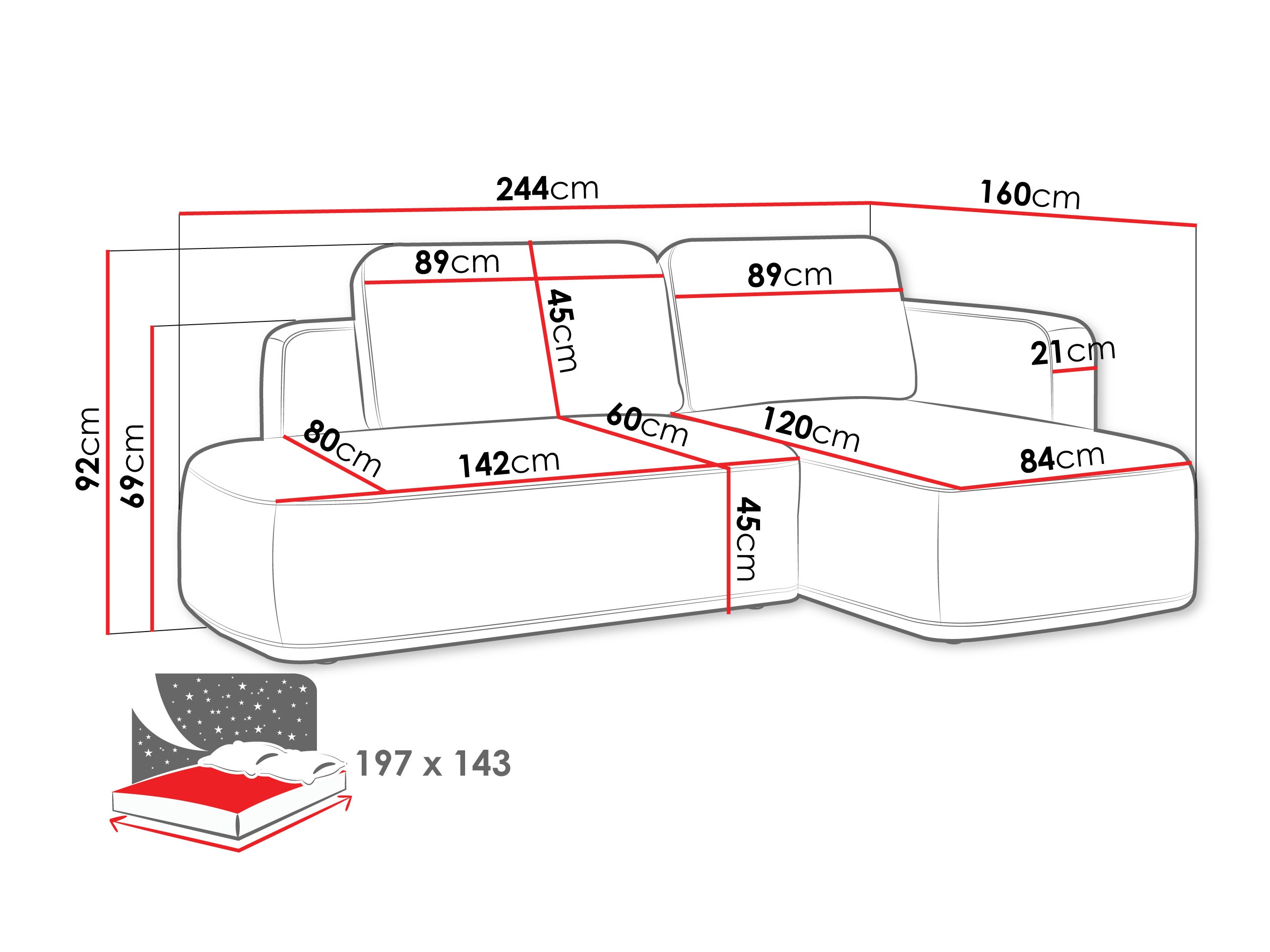 Stūra dīvāns ComfiDream 203 (Perfect Harmony 39)