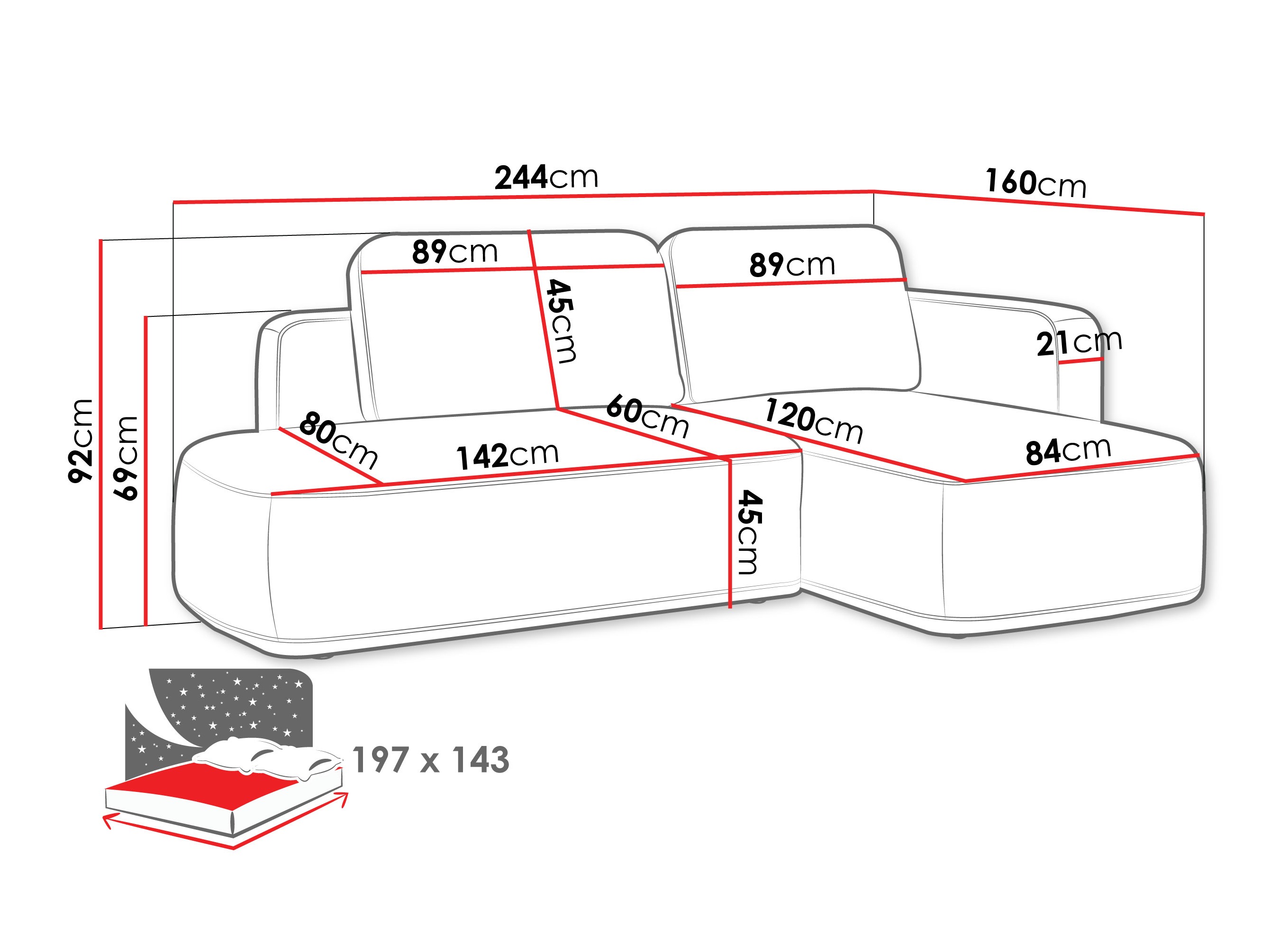 Stūra dīvāns ComfiDream Celena (Perfect Harmony 02)