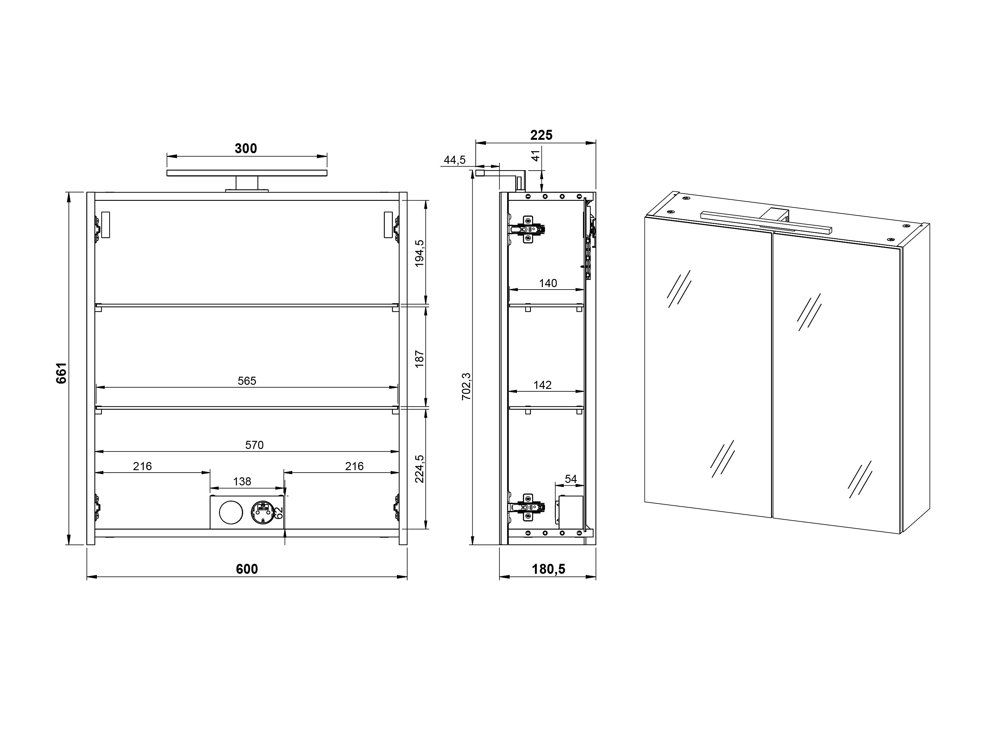 Vannas istabas skapis ar spoguli Felfere 107 (Antracīts)