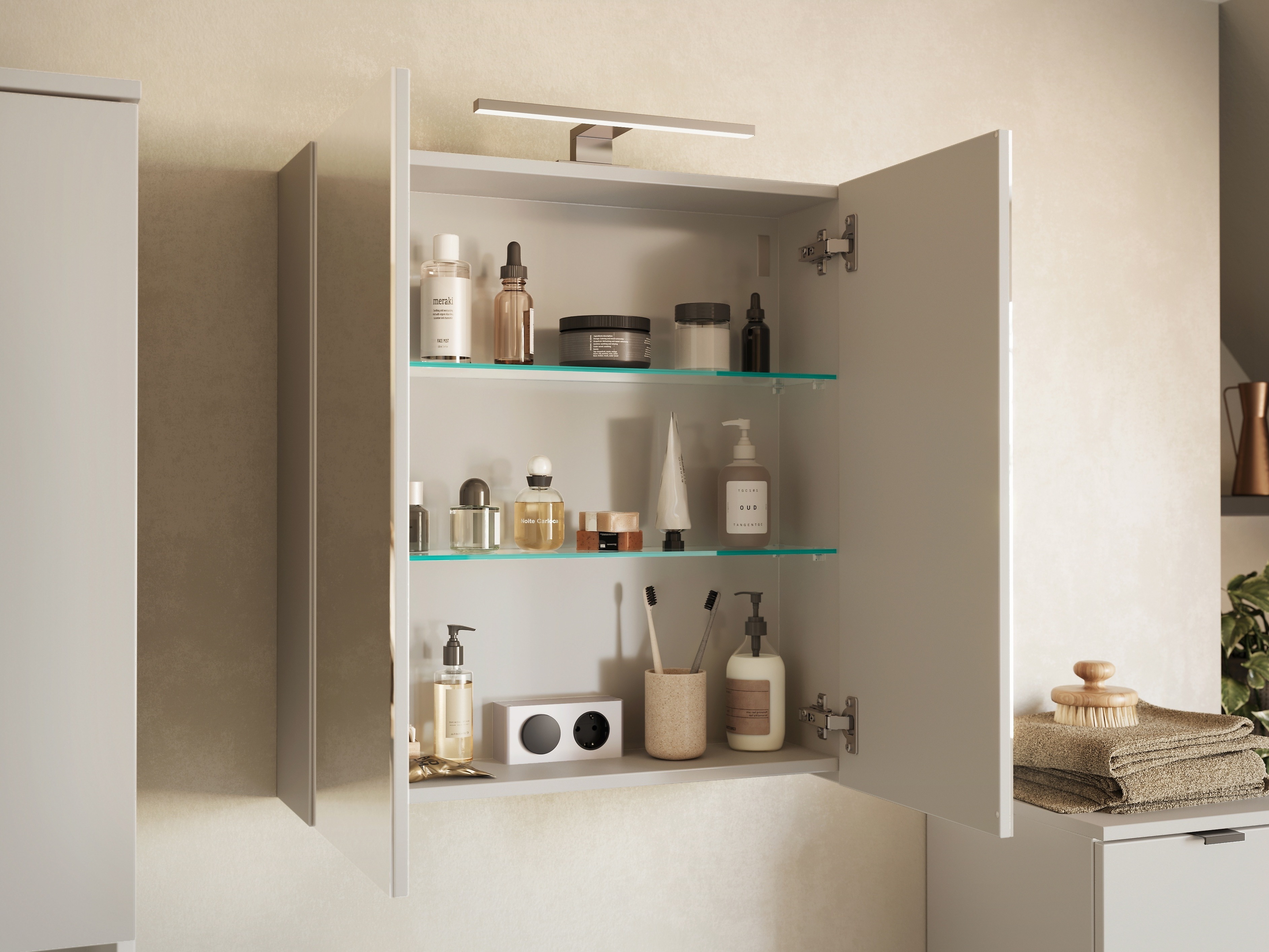 Vannas istabas skapis ar spoguli Felfere 107 (Kašmirs)