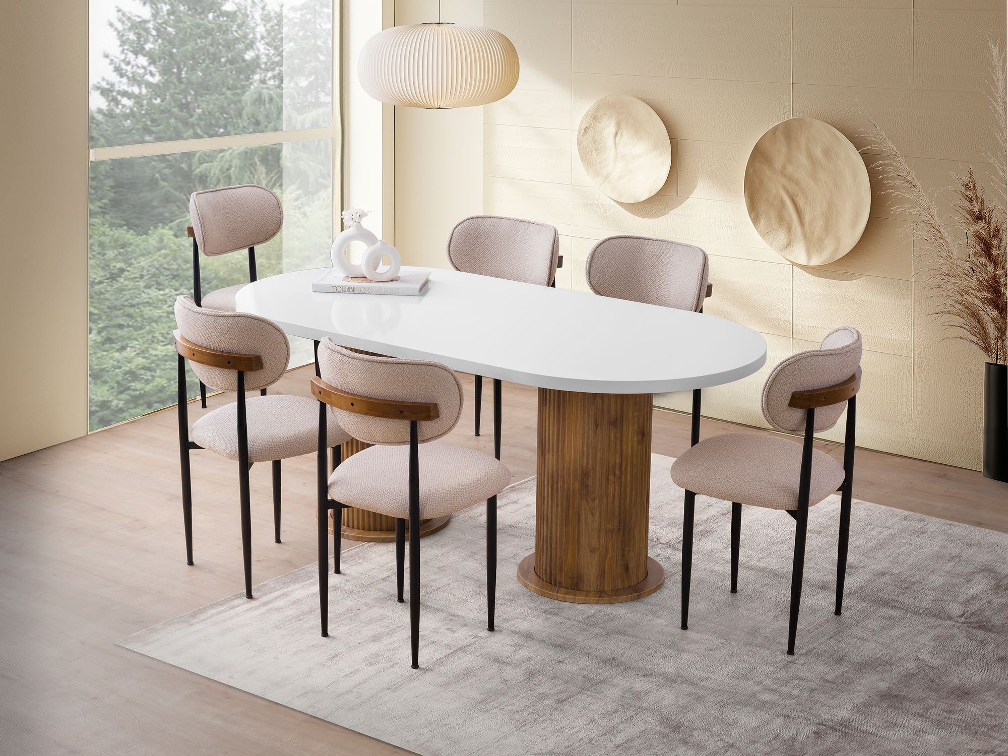 Cтол Kailua 2623 (Белый + Грецкий орех)